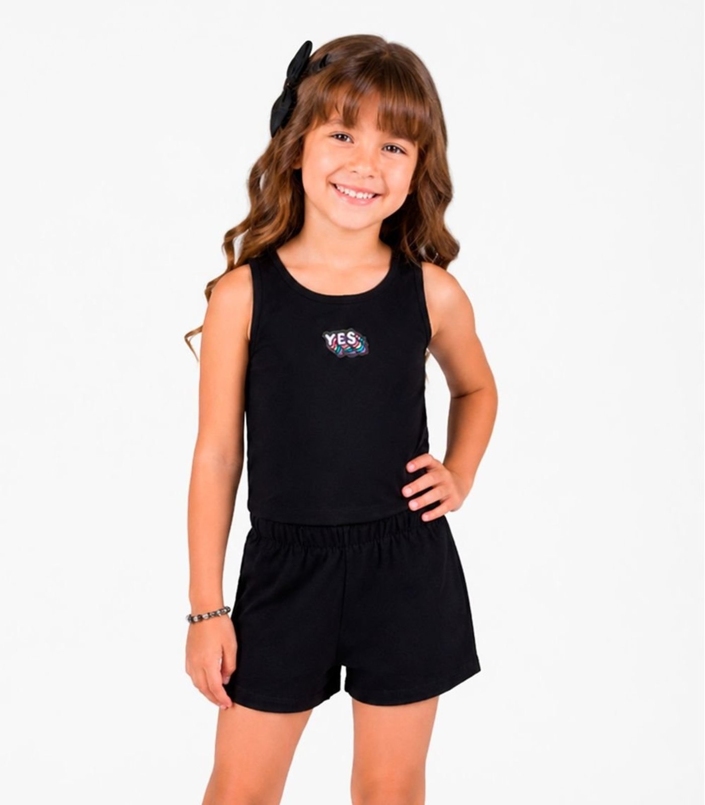 Infantil - Conjunto Menina Regata Com Short Select Preto
