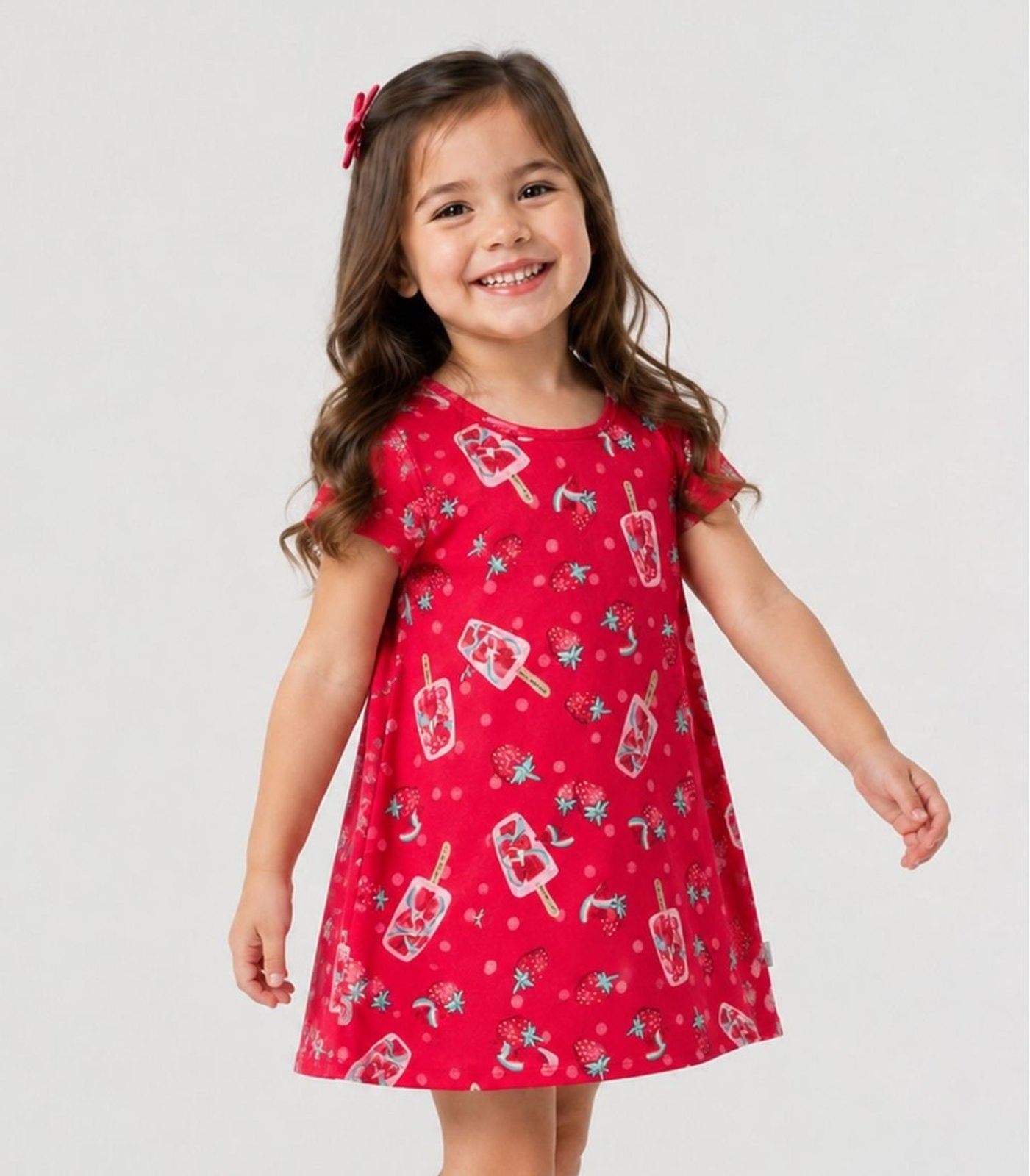 Infantil - Vestido Feminino Em Crepe Soft Select Vermelho