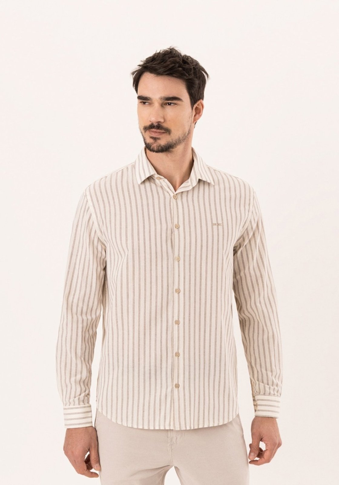Camisa Listrada De Mangas Longas Comfort