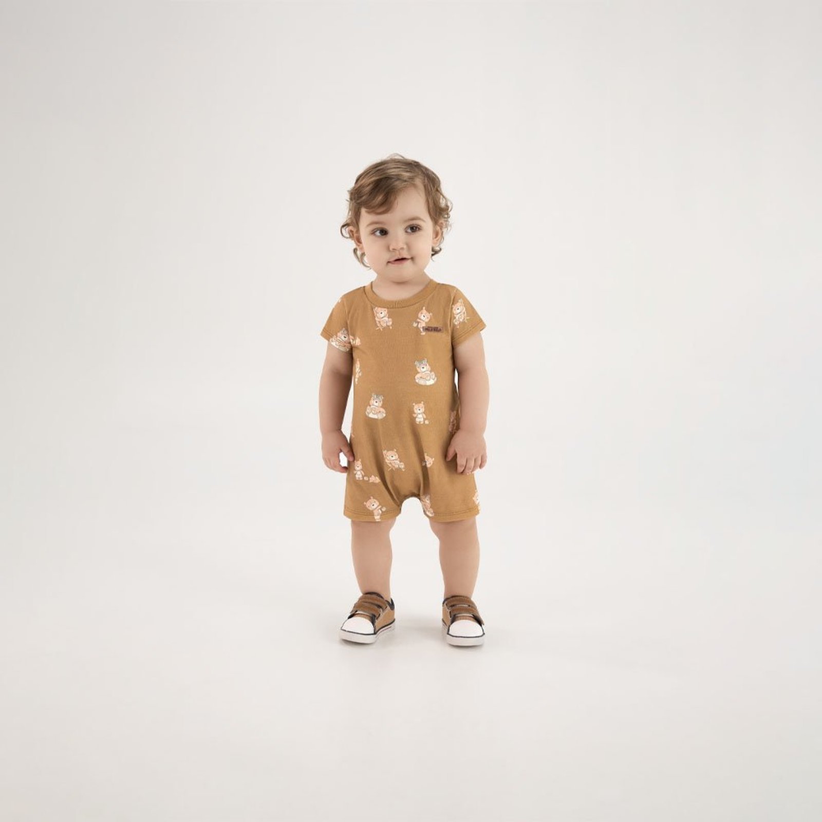 Infantil - Macacao Marrom Pulla Bulla Menino - 53658-1382
