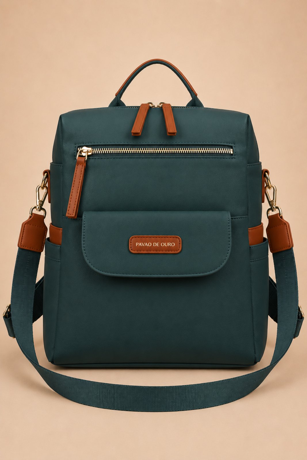 Mochila Grande Verona D Bell Outlet Fashion Verde-petróleo