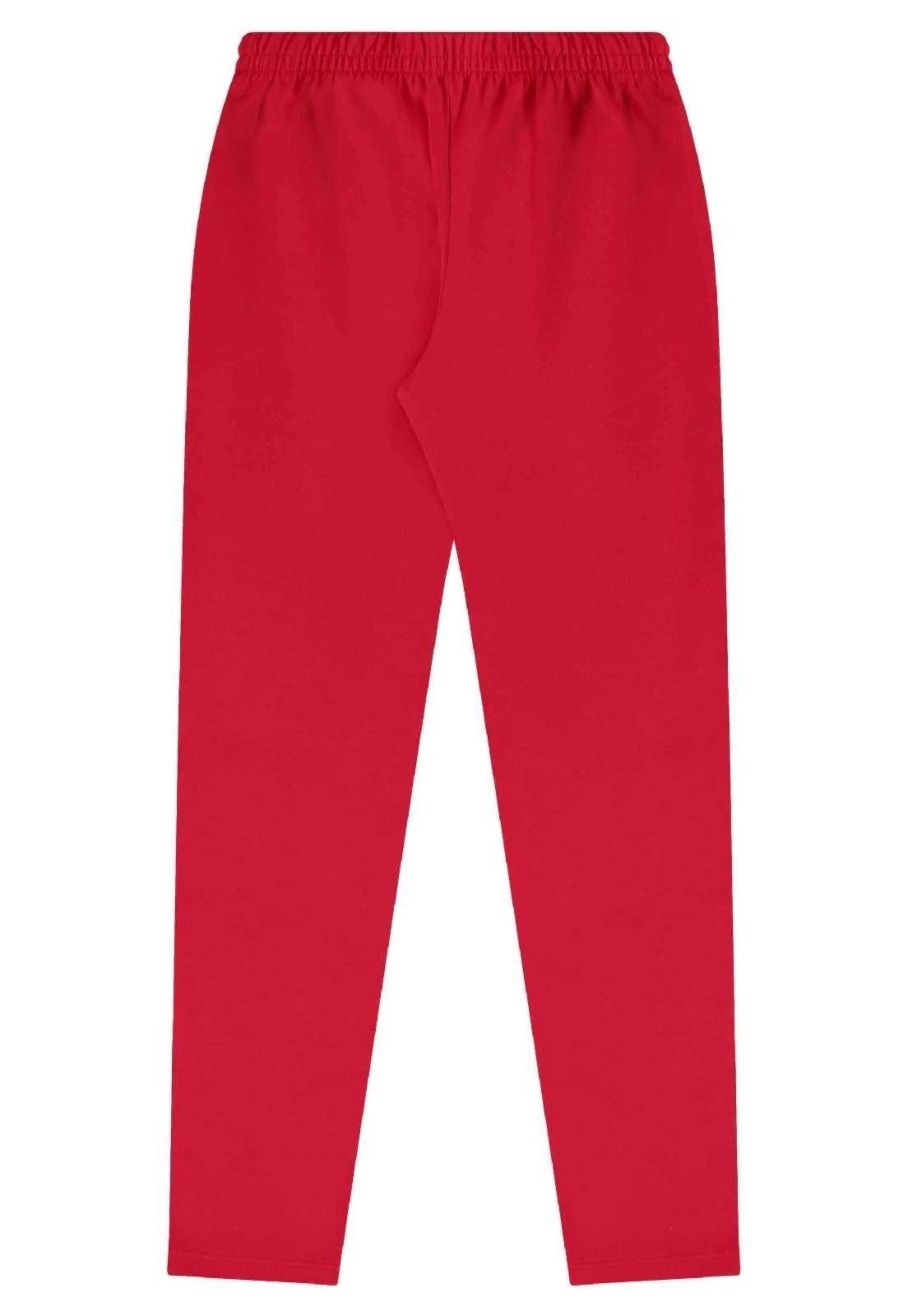 Infantil - Calça Legging em Cotton Bee Loop Vermelho