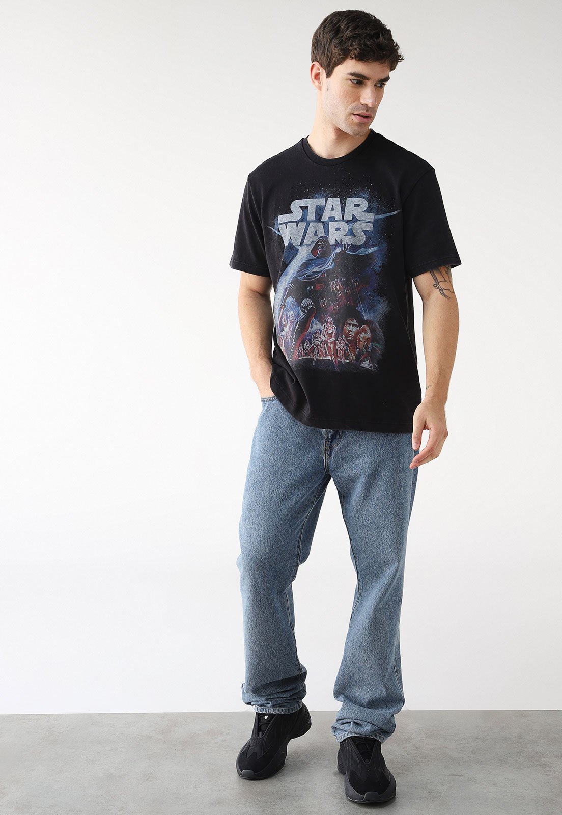 Camiseta GAP Reta Star Wars Preta