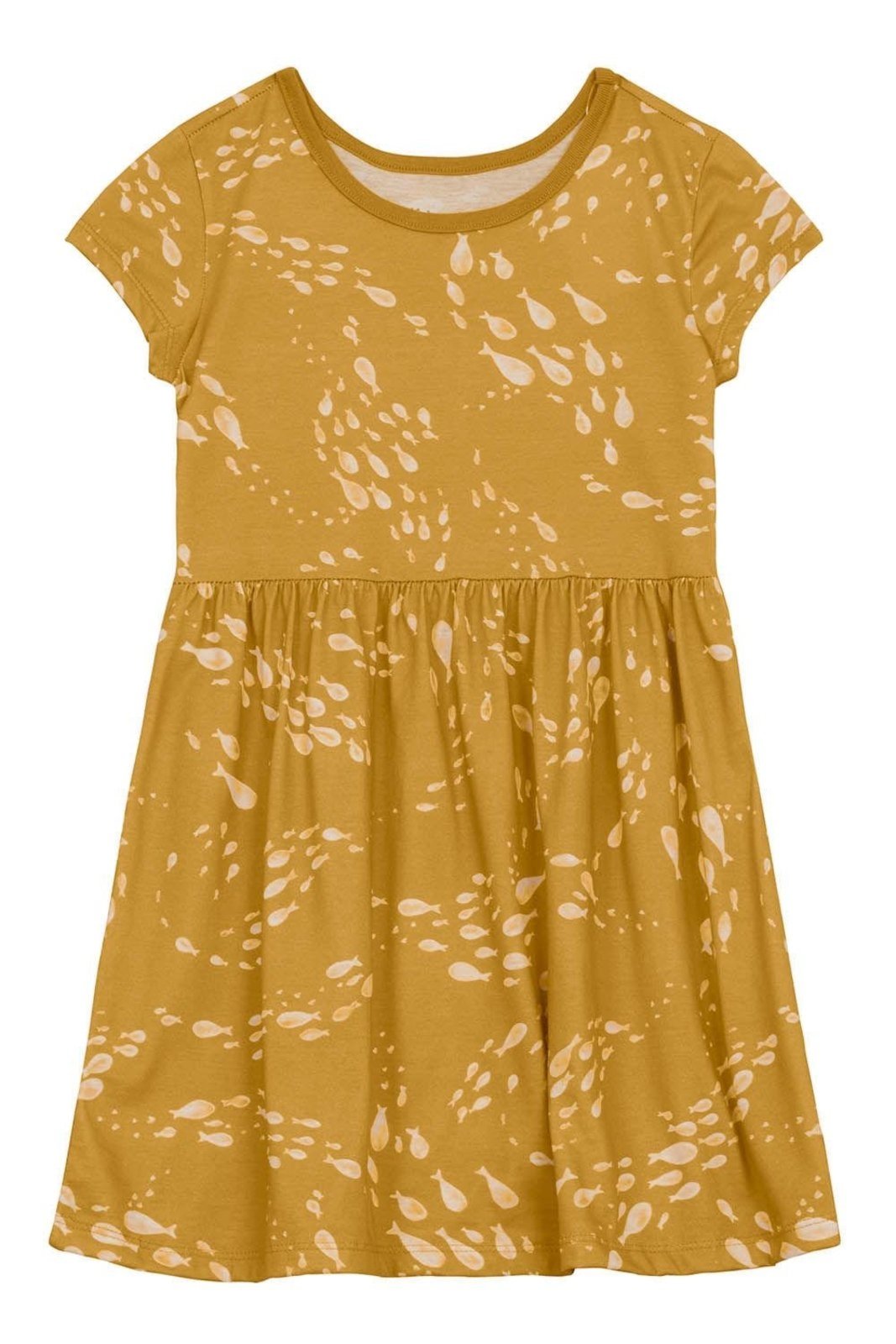 Vista 2 Infantil - Vestido menina de peixinhos Brandili amarelo Brandili amarelo