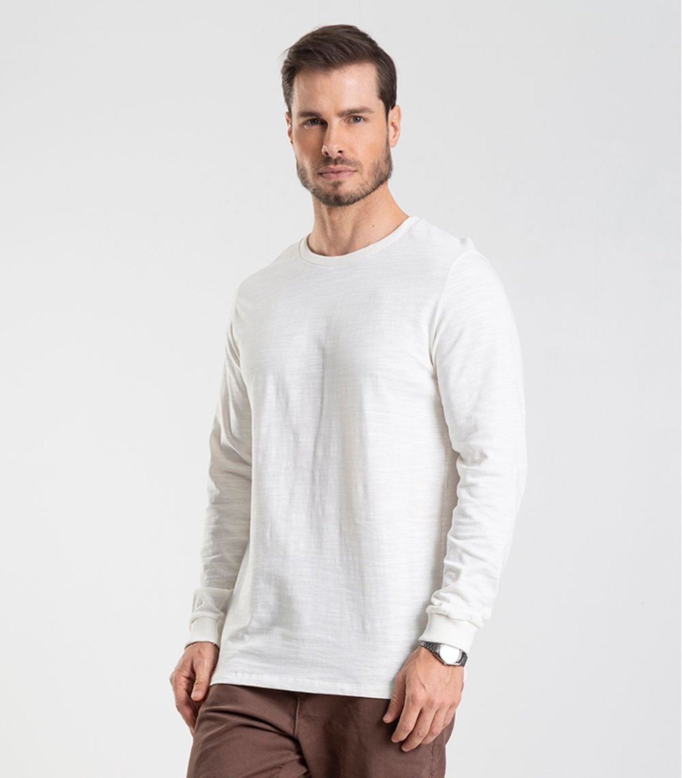 Camiseta Manga Longa Diametro Bege
