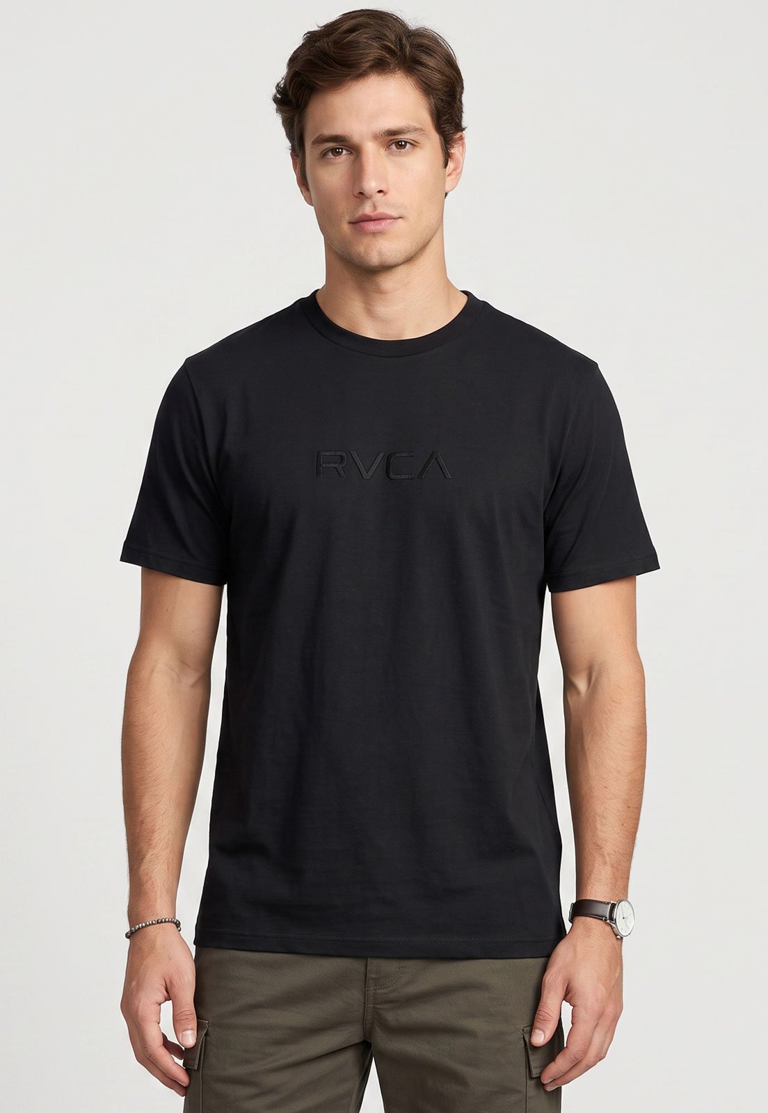 Camiseta Masculina RVCA Hawaii Preta