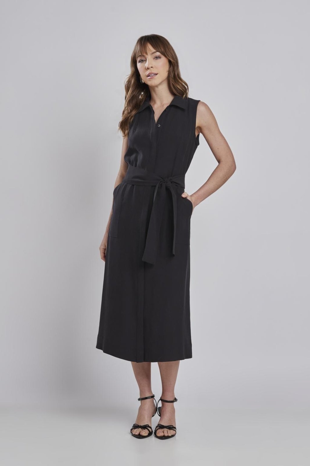 Vestido Rubinella Chemise Midi Preto
