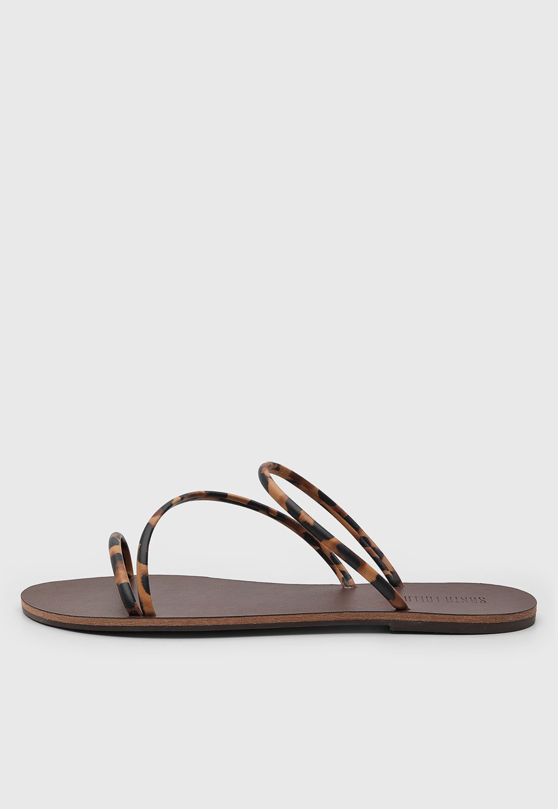 Rasteira Feminina Santa Lolla Animal Print Marrom