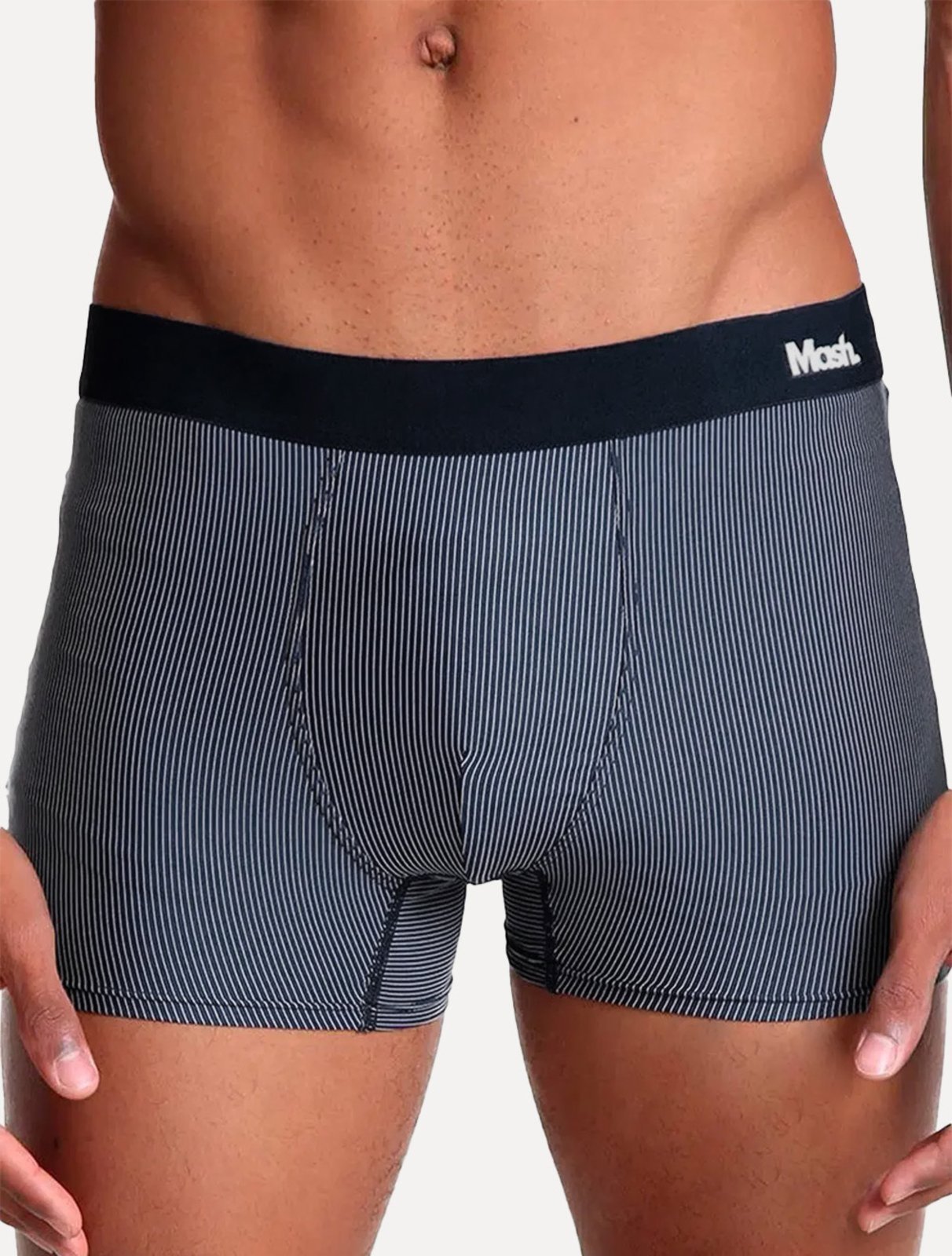 Vista 2 Cueca Mash Boxer Microfibra Risca de Giz azul marinho MASH azul marinho