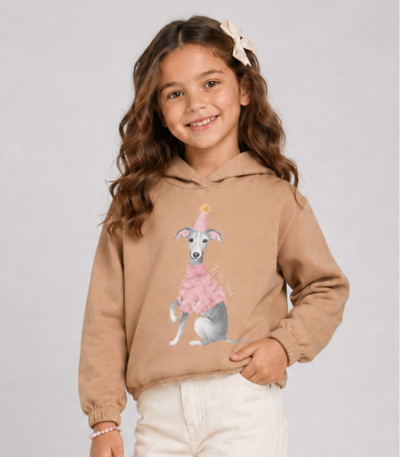 Infantil - Blusão Com Capuz Feminino Trick Nick Marrom