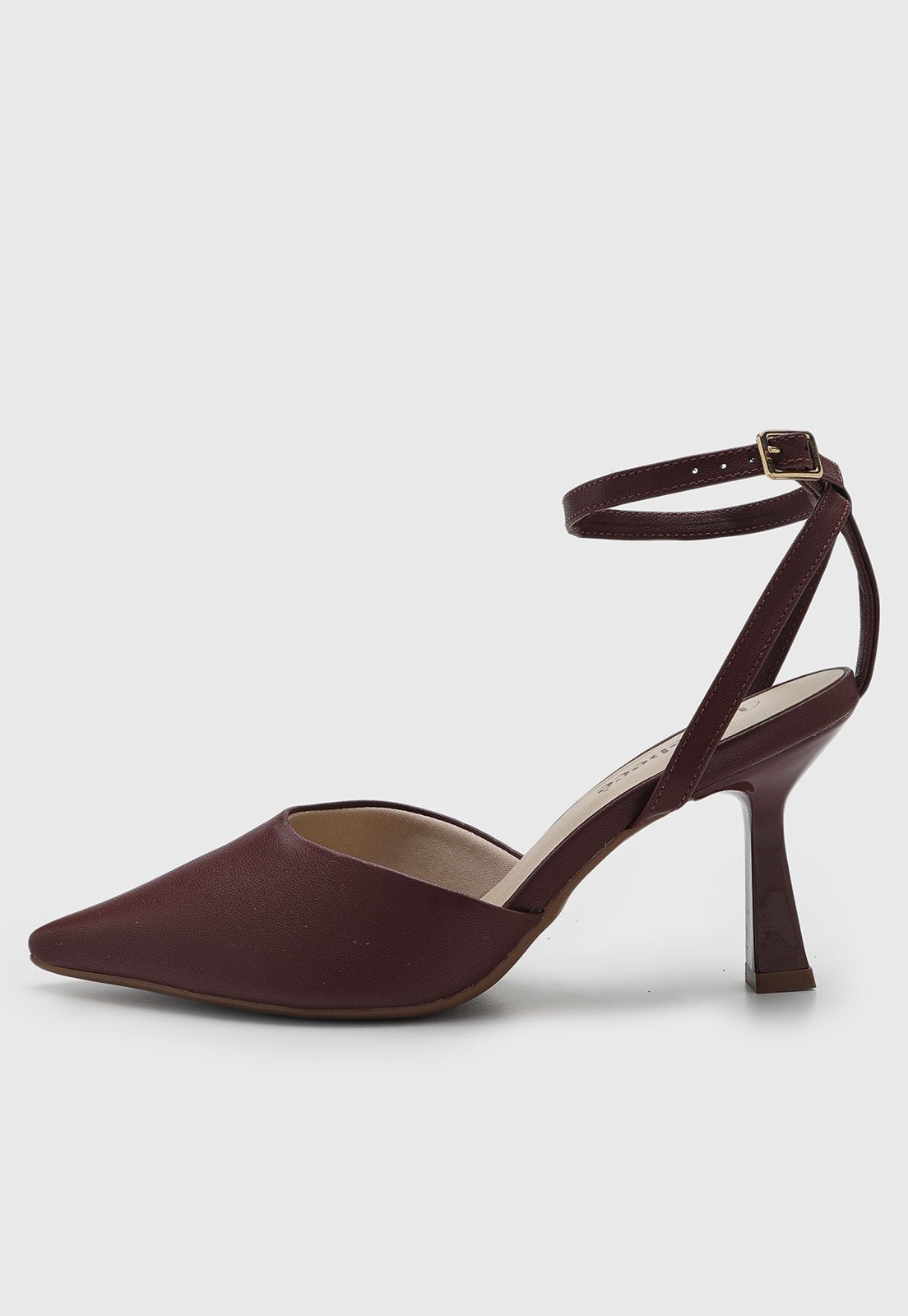 Scarpin Feminino cê Salto Quadrado Vinho