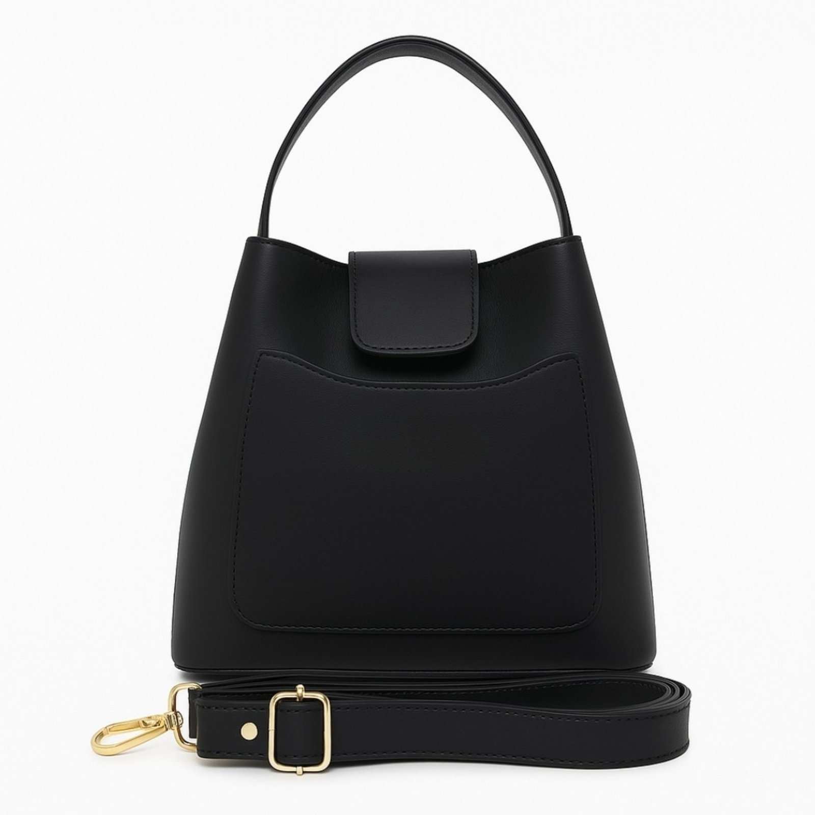 Vista 2 Bolsa Saquinho Com Alça De Mão Willibags + Alça Transversal Removível E Ajustável preto preto