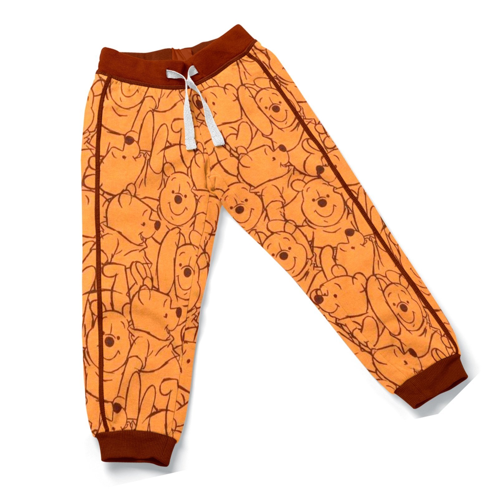 Infantil – Calça de Moletom Grossa Unissex Estampada Macia Para Brincar Ursinhos Mel Vermelho