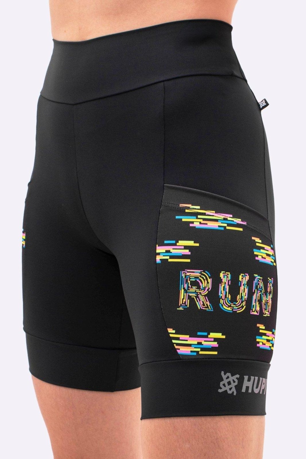 Bermuda Compressão Feminina HUPI Run Longa Colors Preto