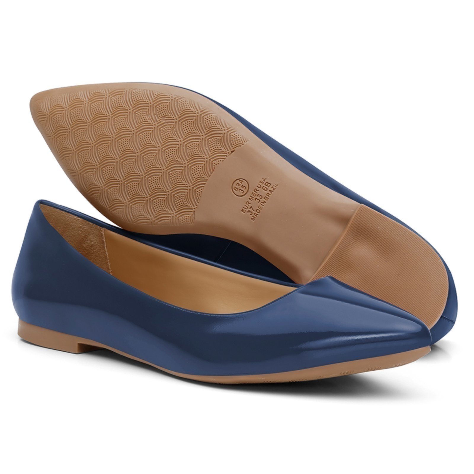 Sapatilha casual bico fino Nine4 Casual Comfort Marinho Verniz