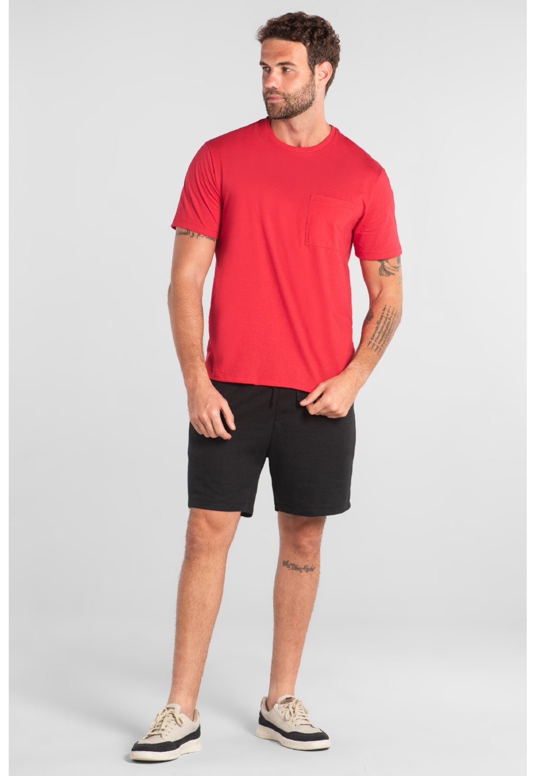Camiseta Masculina em Algodão Just Basic Vermelho