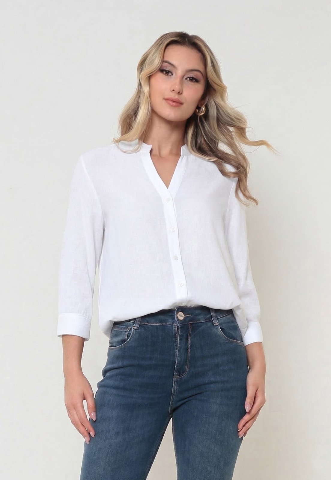 Camisa Intens Manga 3/4 Viscose Branco