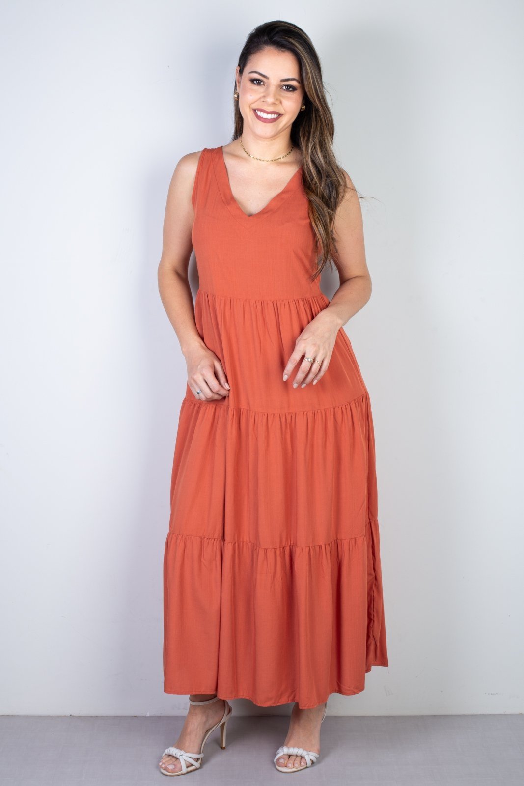 Vestido Enluaze Midi Regata Babados 51290 – Terracota
