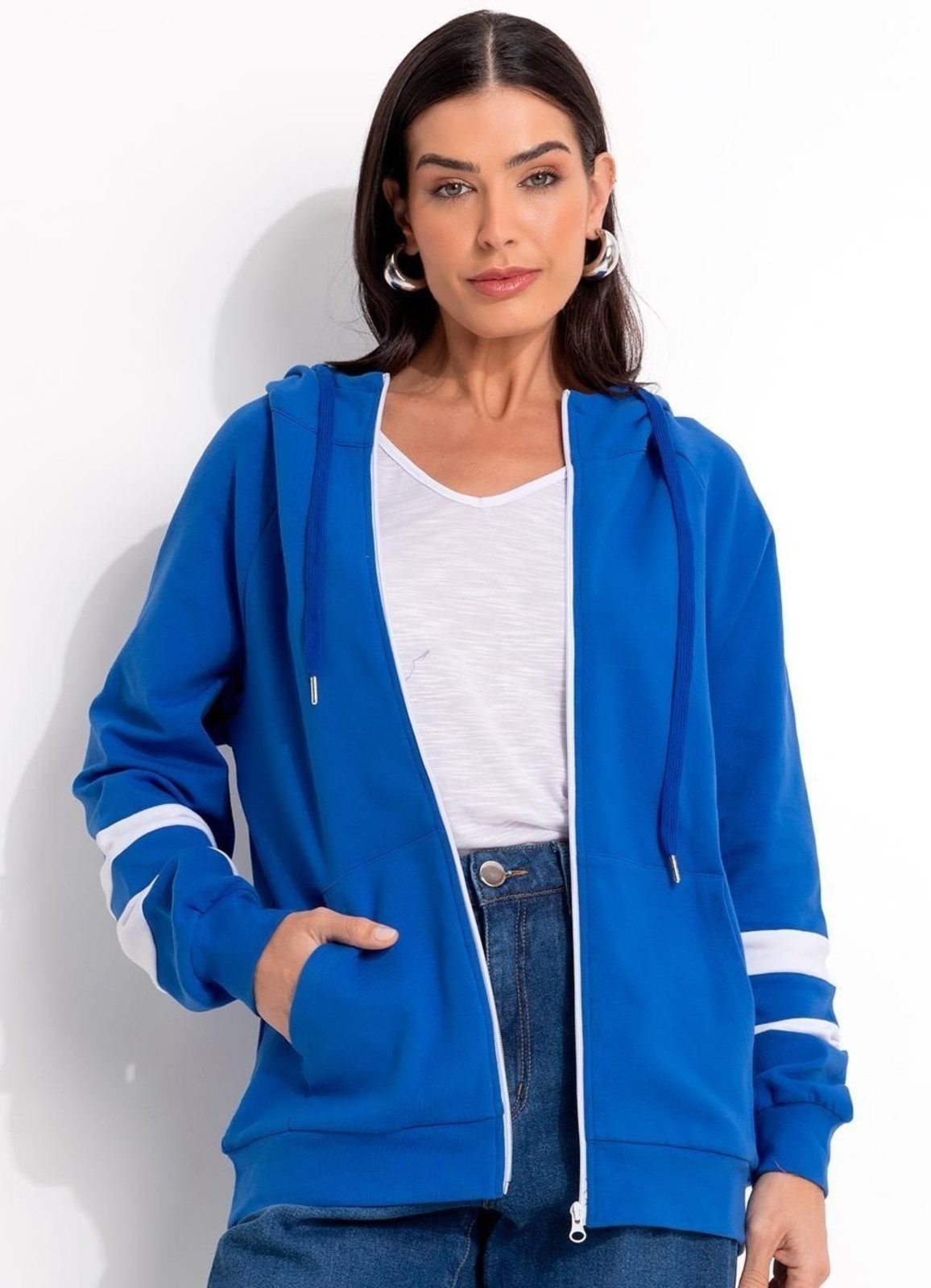 Jaqueta Em Molecotton Azul Quintess