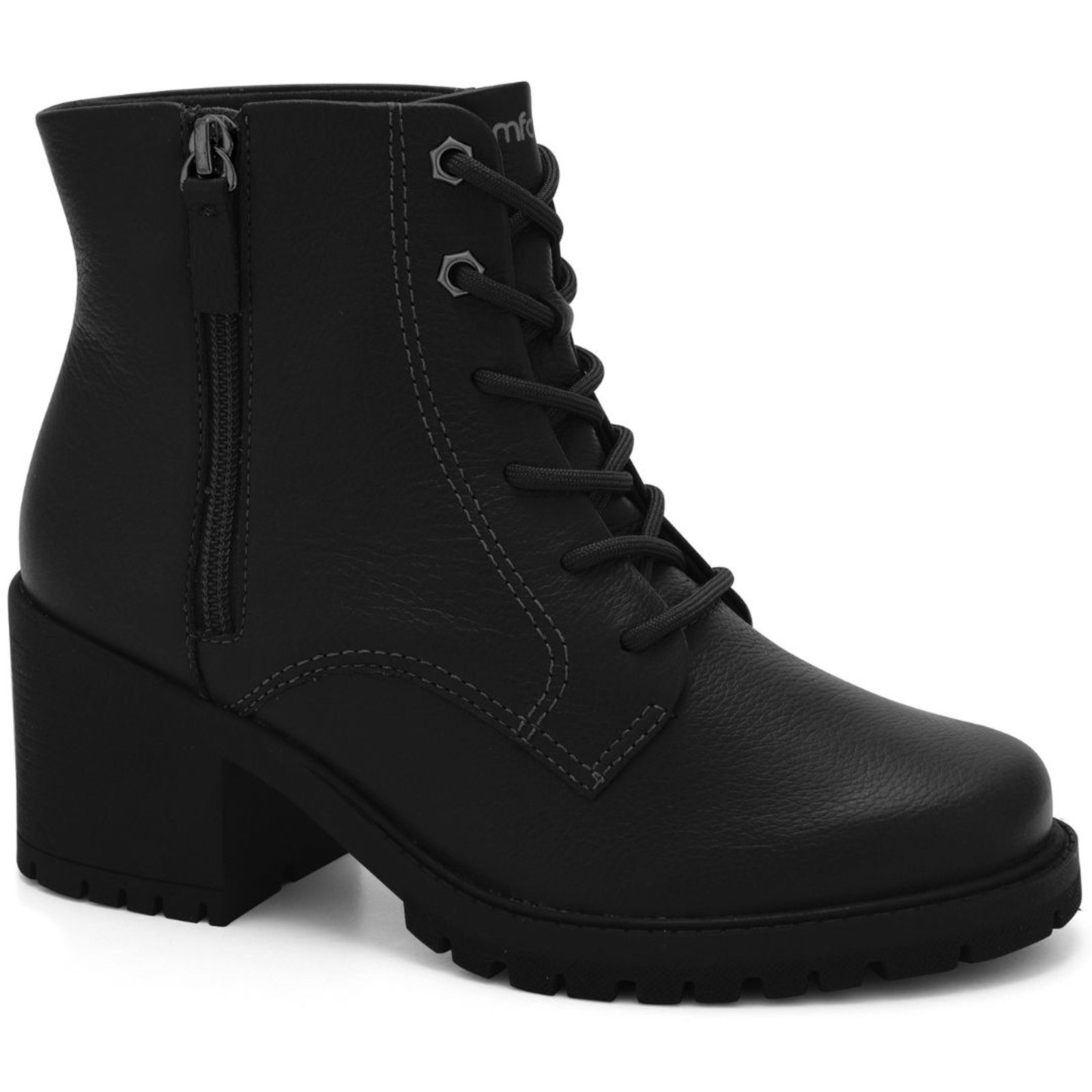 Bota Feminina Coturno Couro Preto Comfortflex 2477303-2
