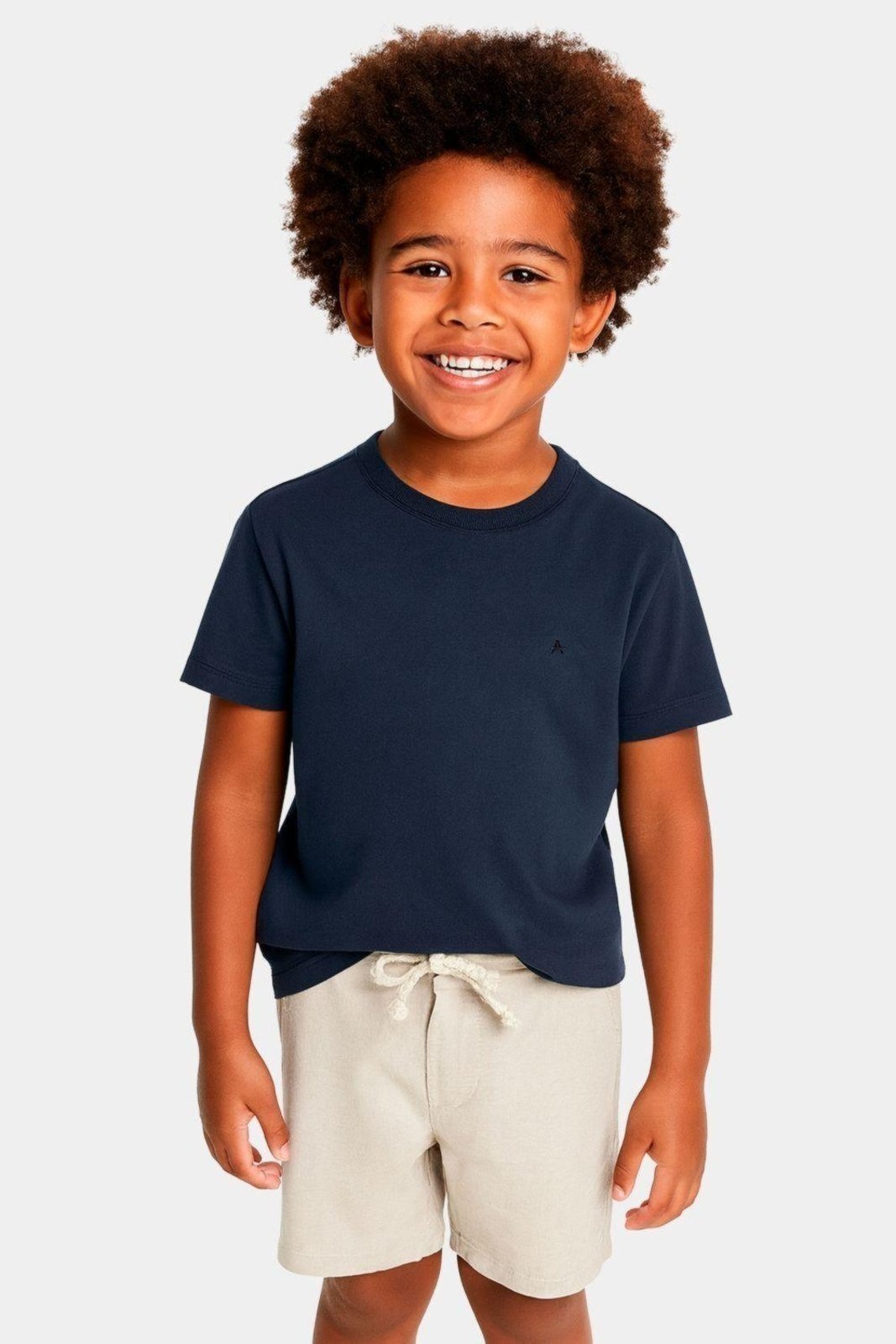 Vista 3 Infantil - Camiseta Aramis Piquet Algodão Peruano Marinho azul marinho Aramis azul marinho
