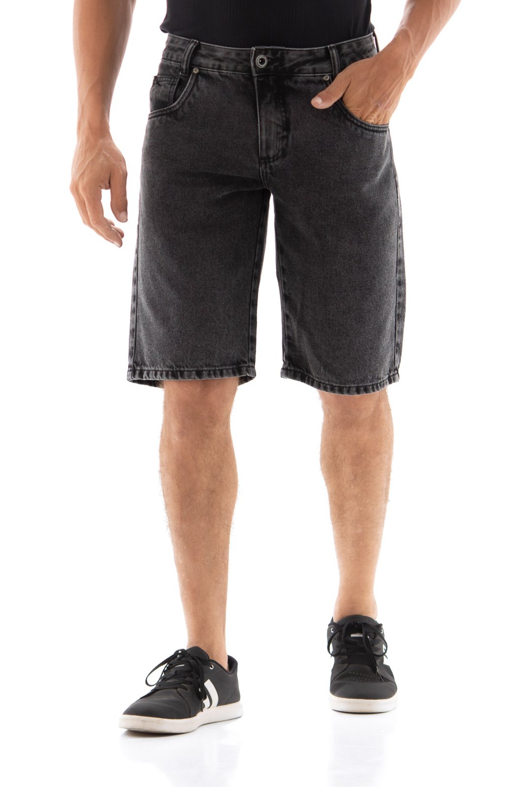 Vista 2 Bermuda Jeans Masculina Arauto Relaxed Black ARAUTO JEANS preto black ARAUTO JEANS preto black