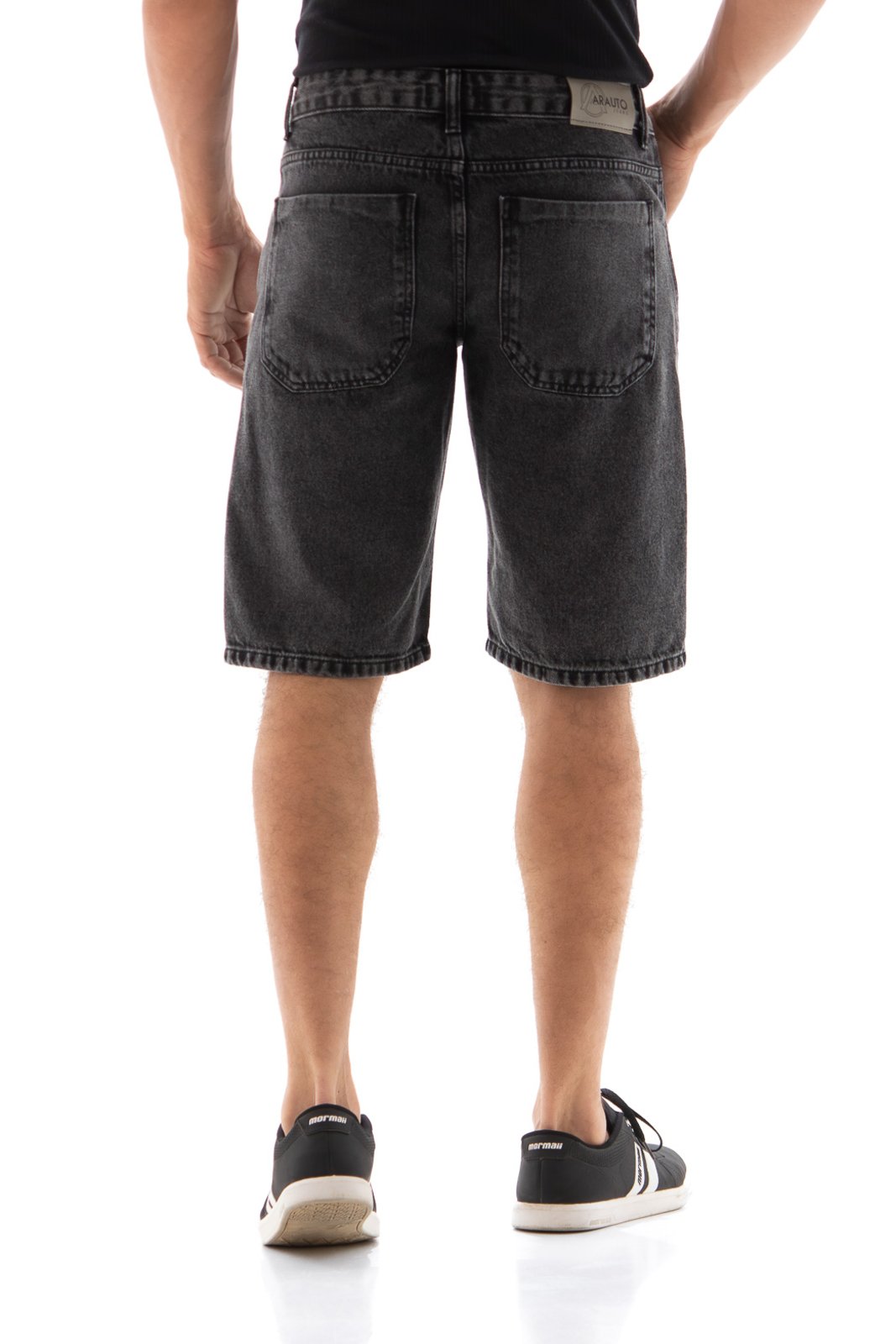 Vista 3 Bermuda Jeans Masculina Arauto Relaxed Black ARAUTO JEANS preto black ARAUTO JEANS preto black
