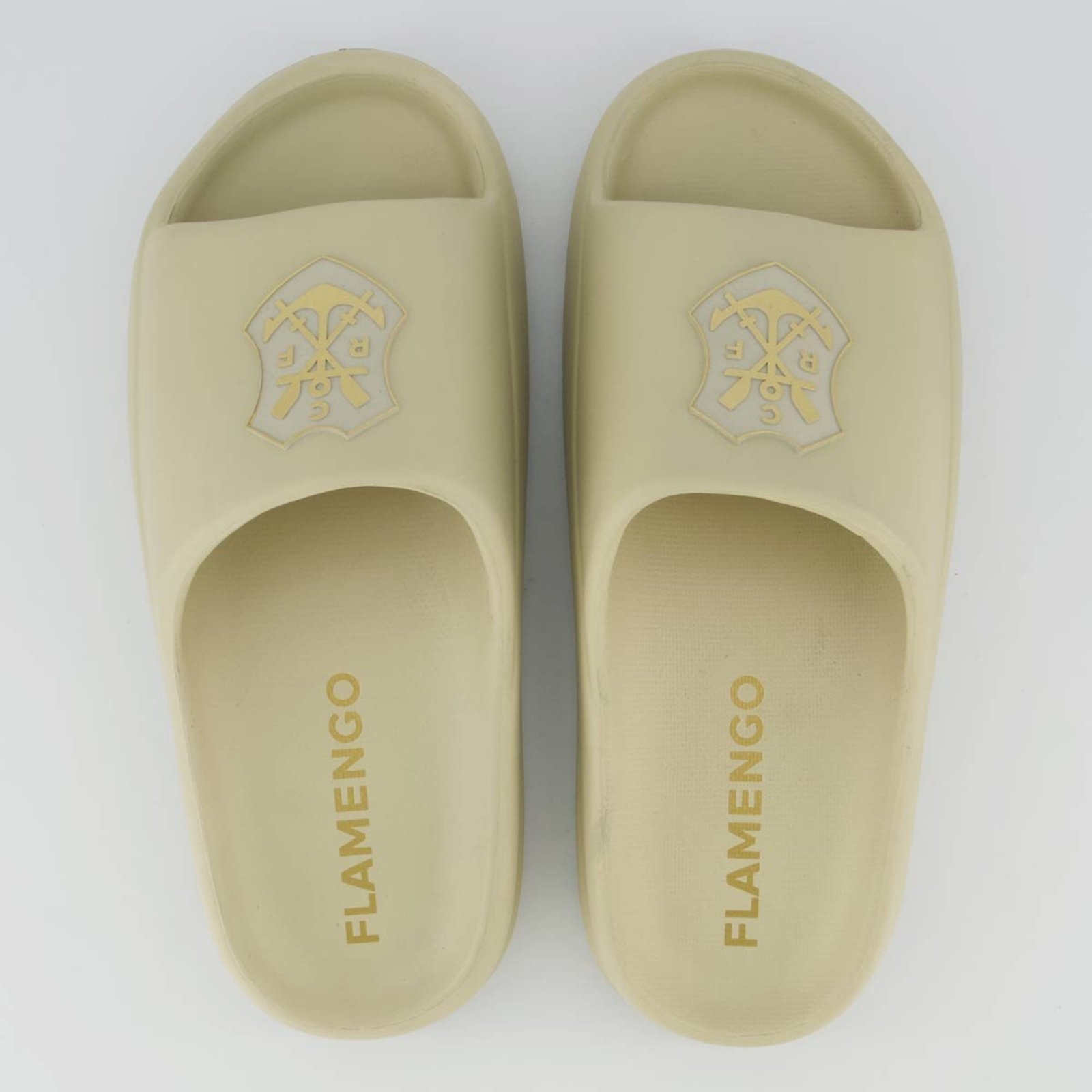 Chinelo Flamengo Nuvem Bege e Dourado