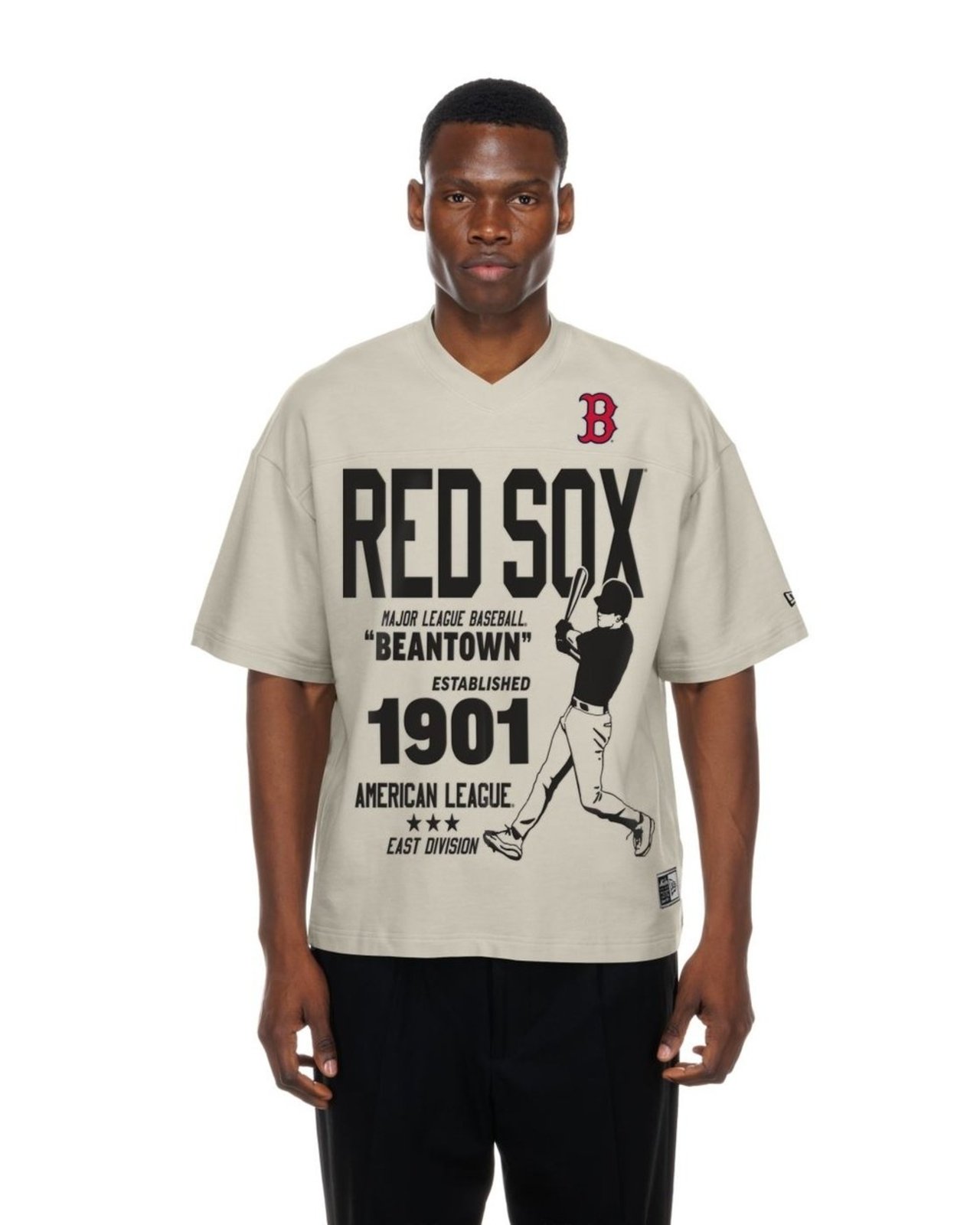 Vista 2 Camiseta New Era Oversize Boston Red Sox Bege bege red new era bege red