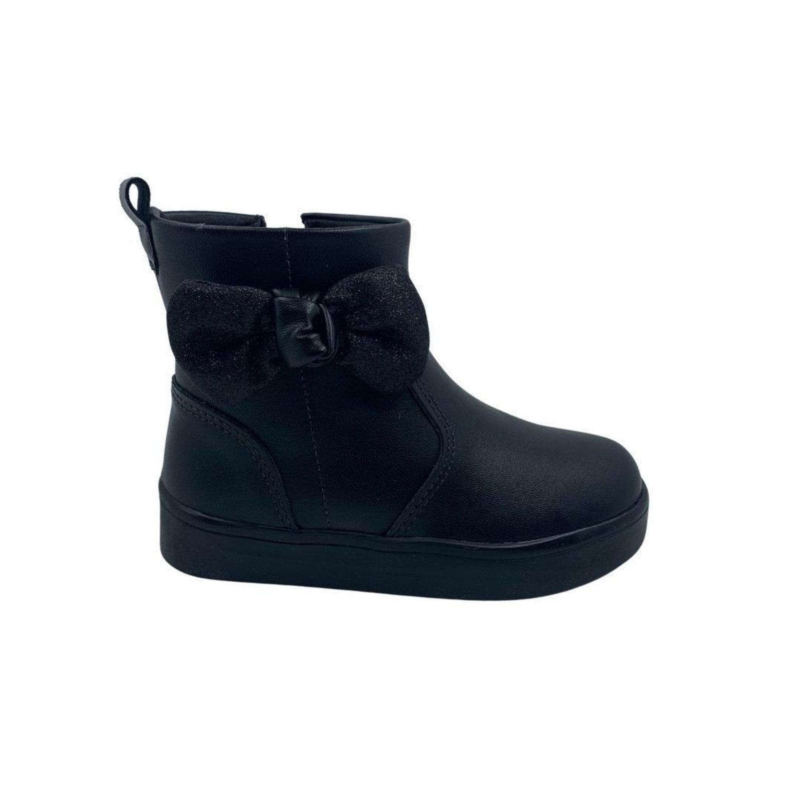 Infantil - Bota Baby Mini Sua Cia Preta 789 Cano Curto Laço - Preto - Mini Sua Cia