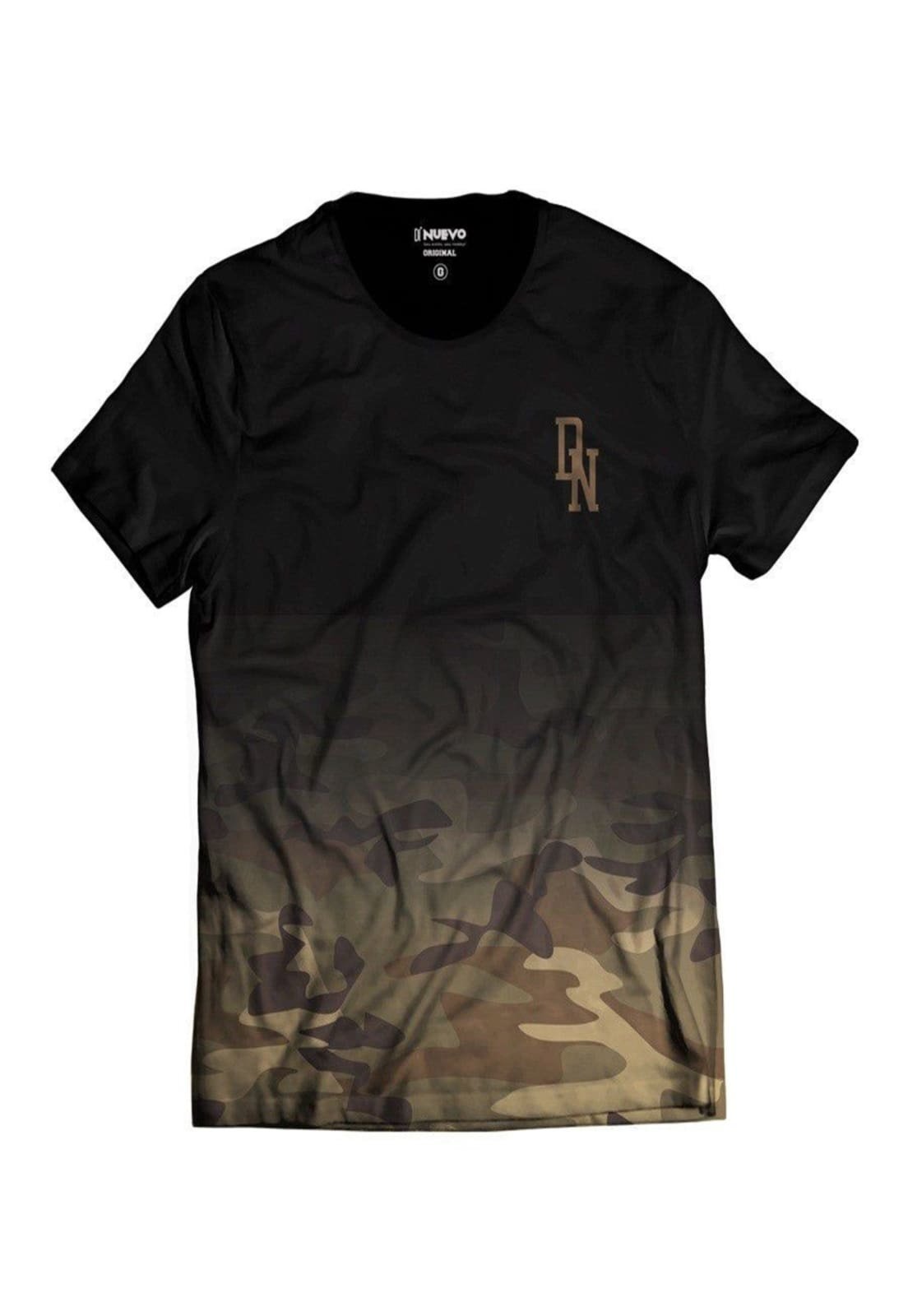 Camiseta Camuflada Marrom Street Wear Di Nuevo DN Degradê