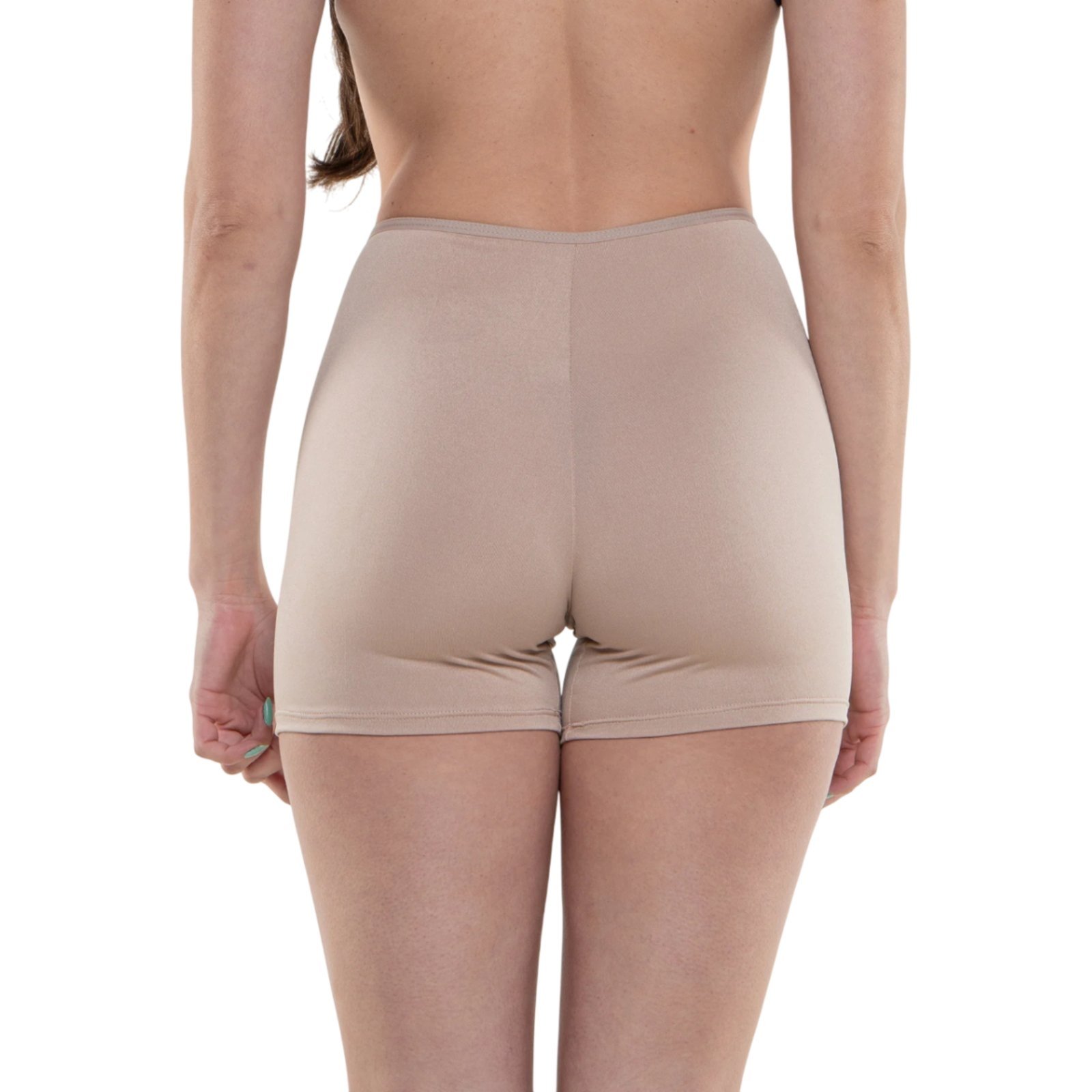 Vista 2 Shorts Bermuda Modeladora Feminina Segunda Pele Anágua QLC SPORT bege QLC SPORT bege
