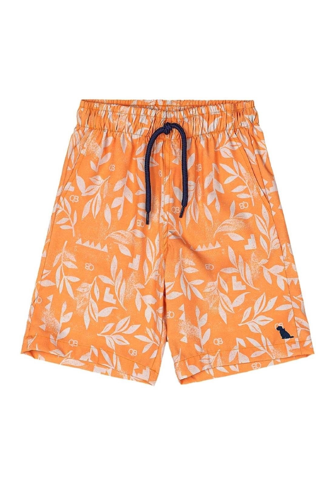Infantil – Bermuda Menino em Microfibra Quimby Laranja