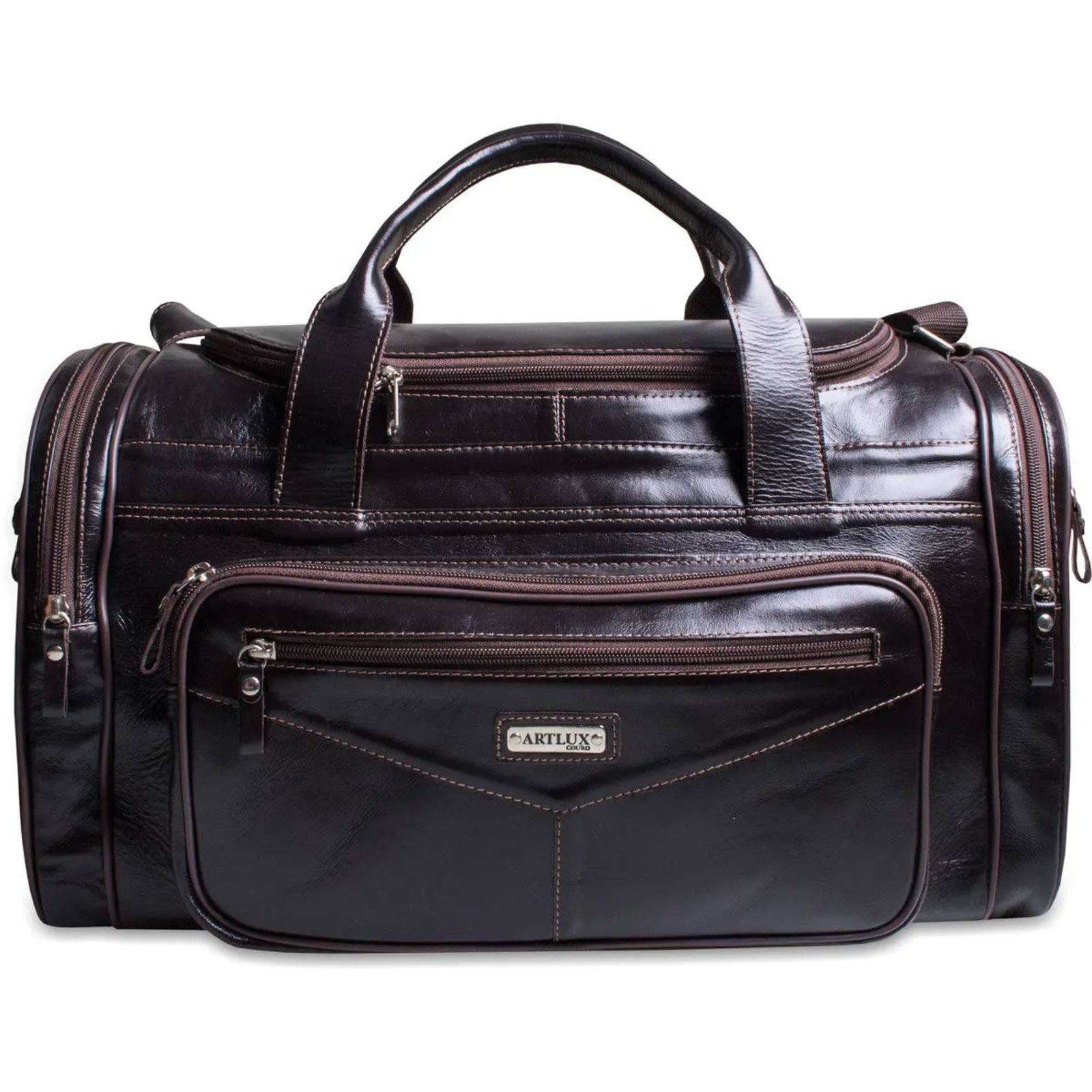 Bolsa de Viagem 100% Couro Artlux 1228 Café