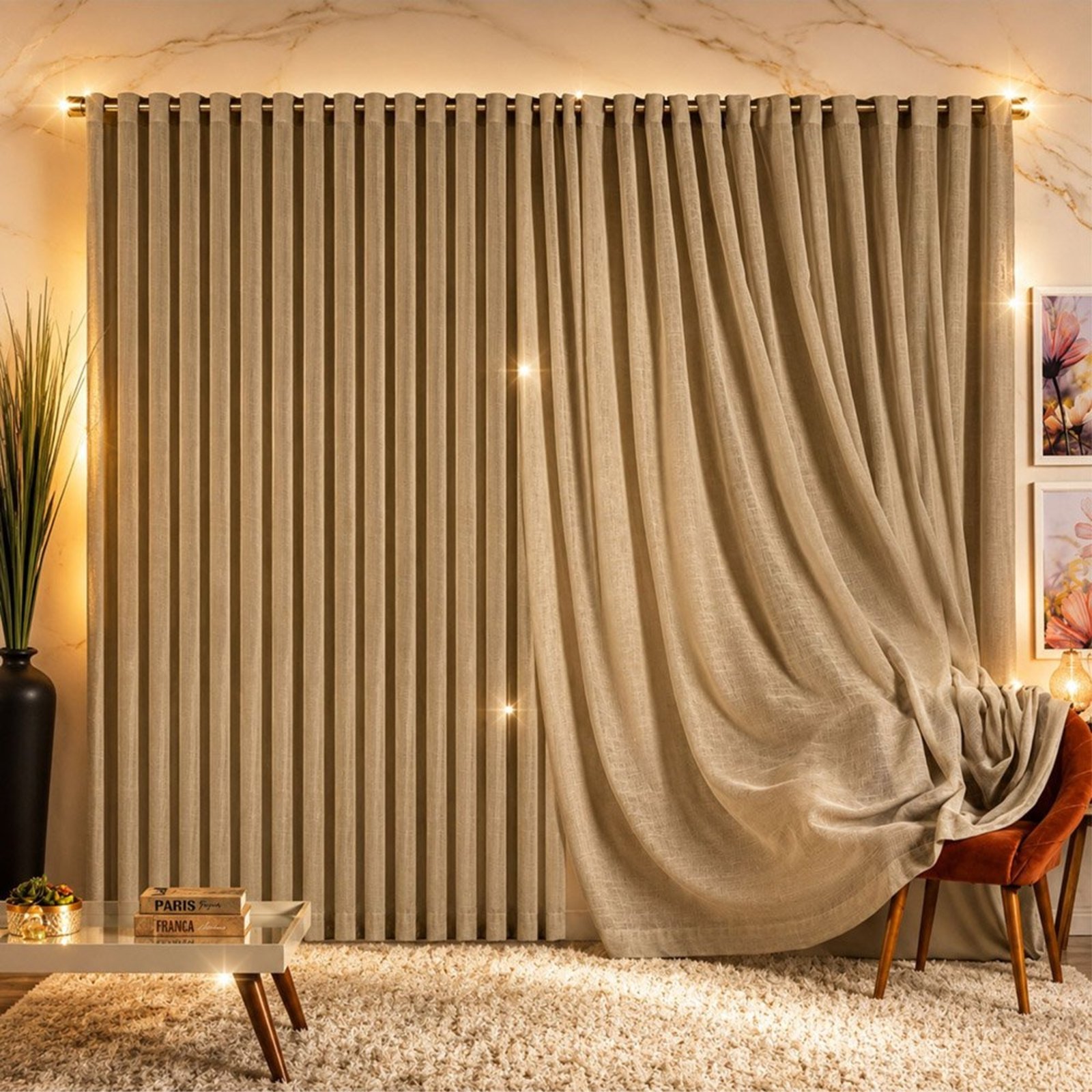 Cortina Marrye para Varão 2,00m x 1,70m Linha Nobre - Chocolate