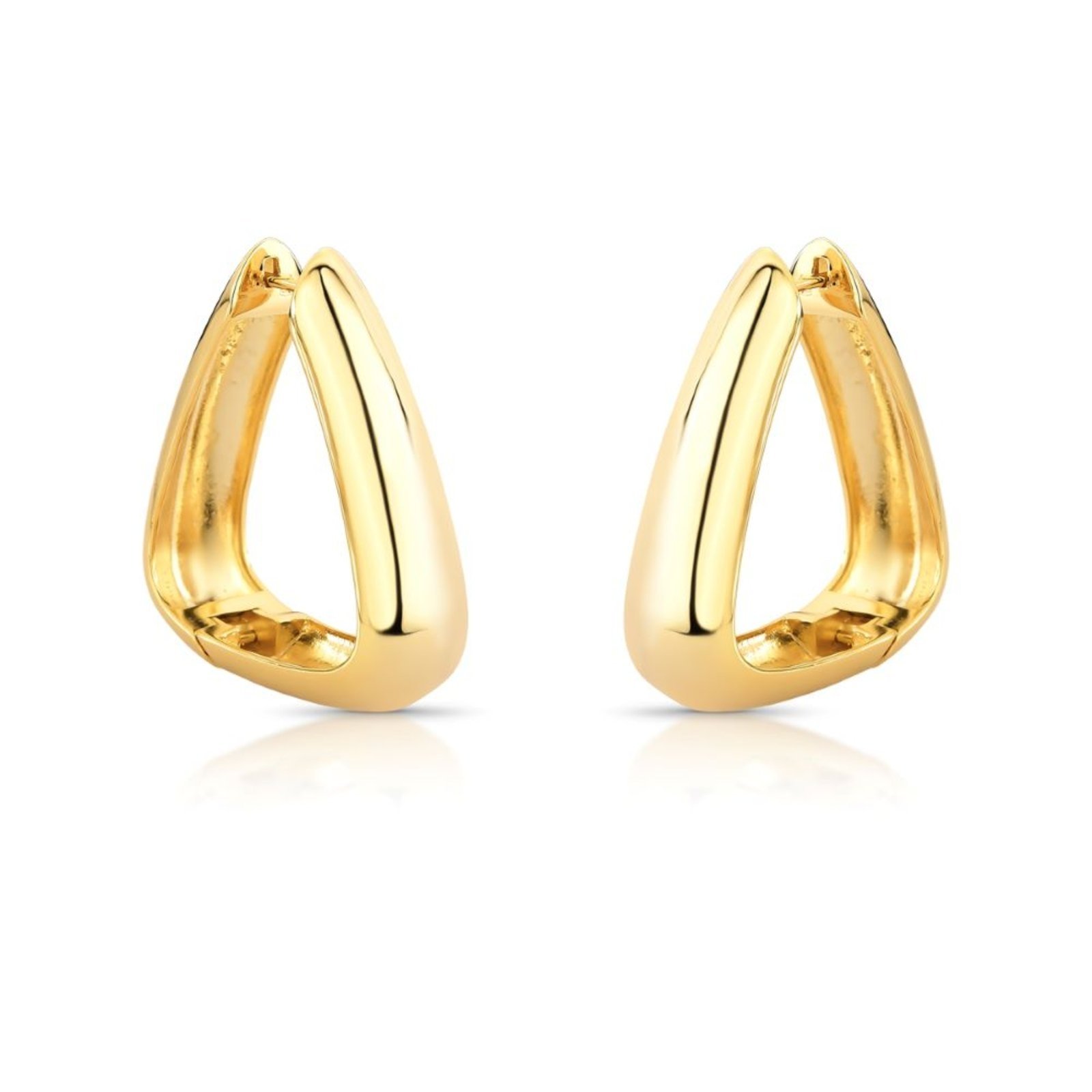 Infantil – Brinco Argola Dourada Triangular Banhado a Ouro 18K Ania Store