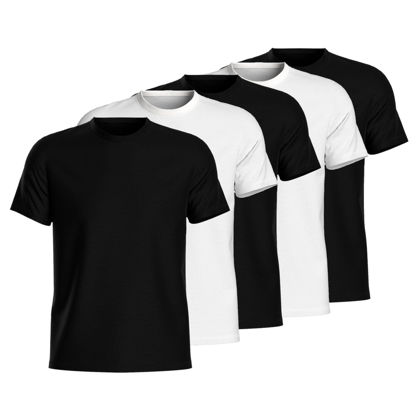 Kit 5 Camisa Masculina Camiseta Gola Redonda Lisa Algodão