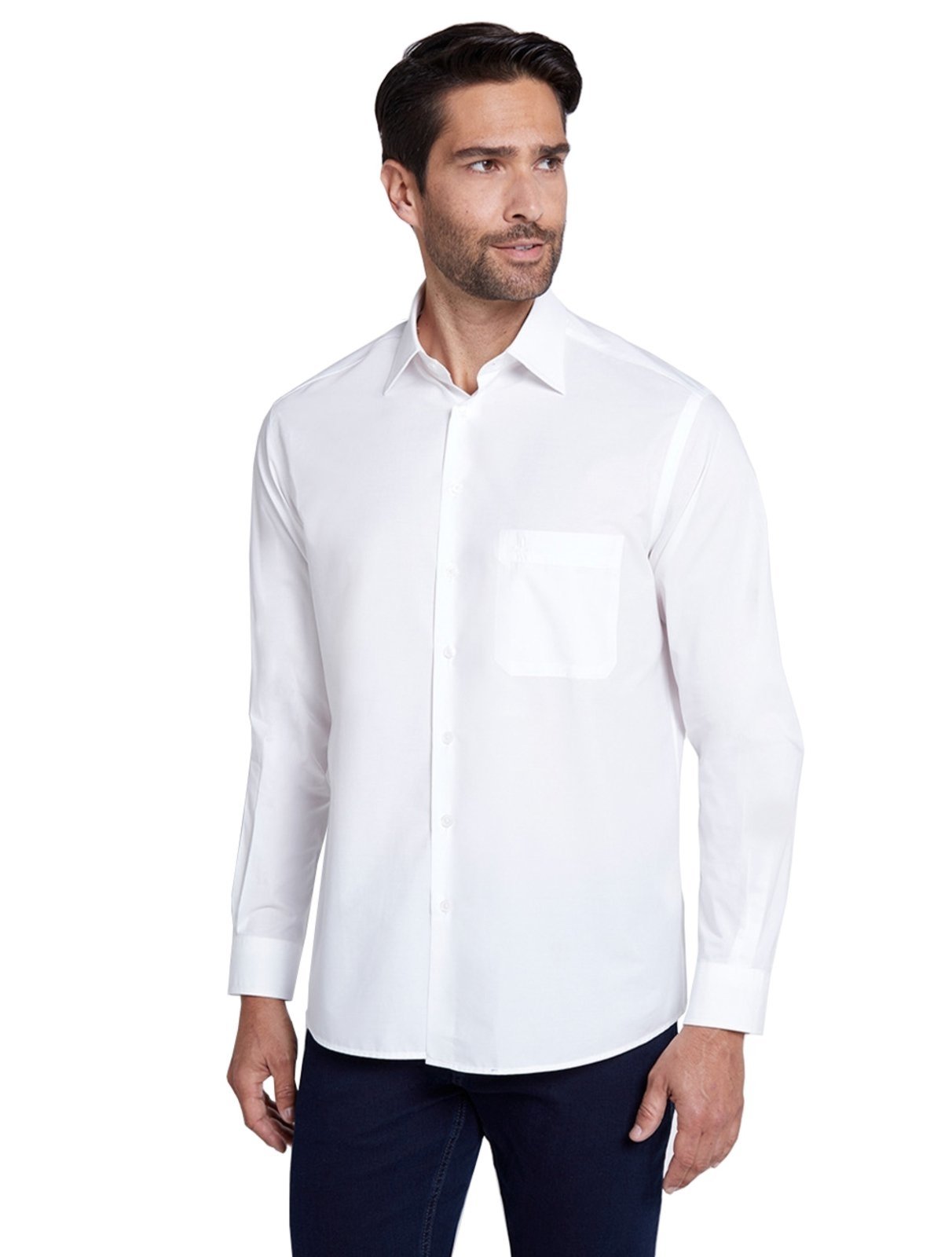 Camisa Dudalina Masculina Comfort Tricoline Lisa Branca