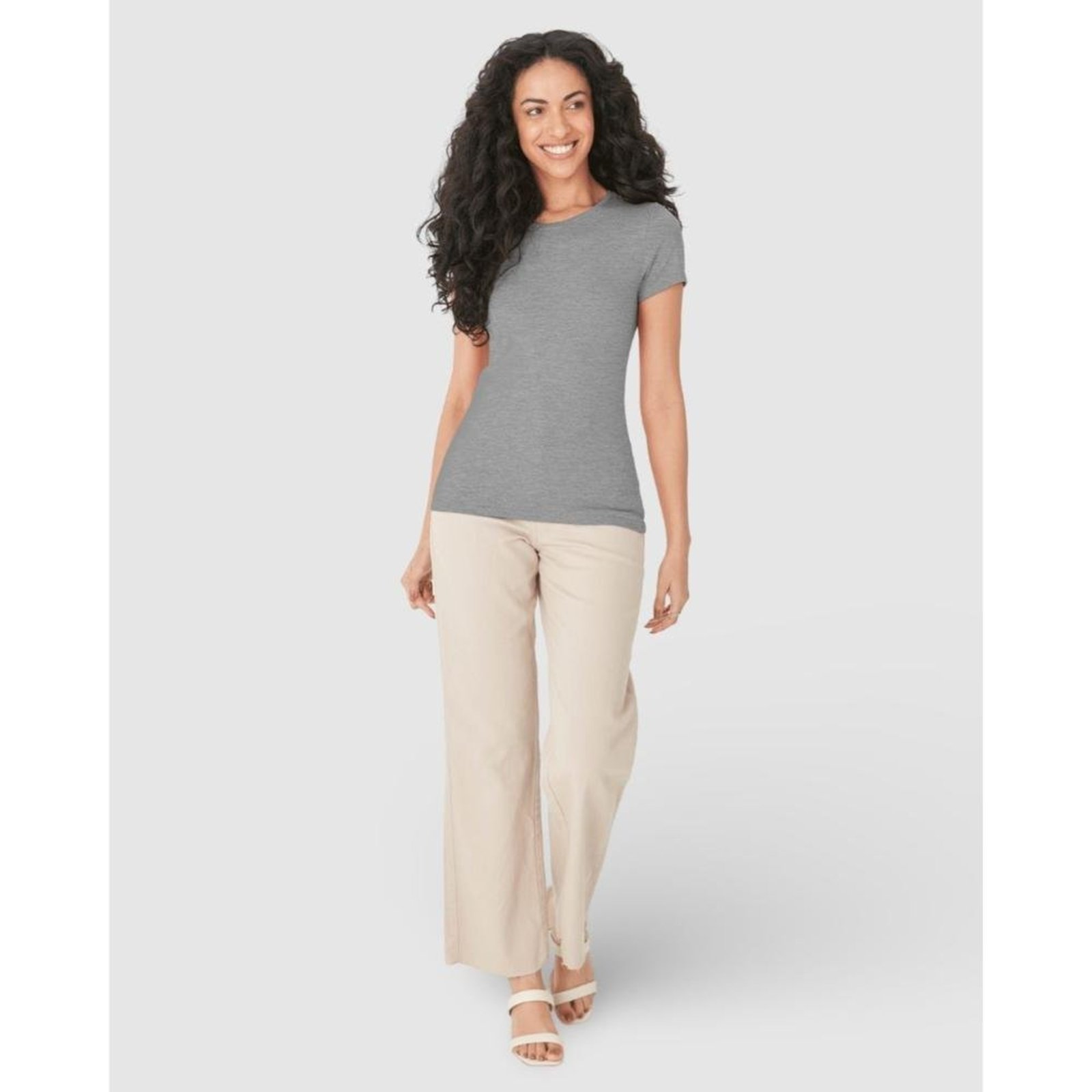 Blusa Básica Feminina Decote Redondo Em Algodão