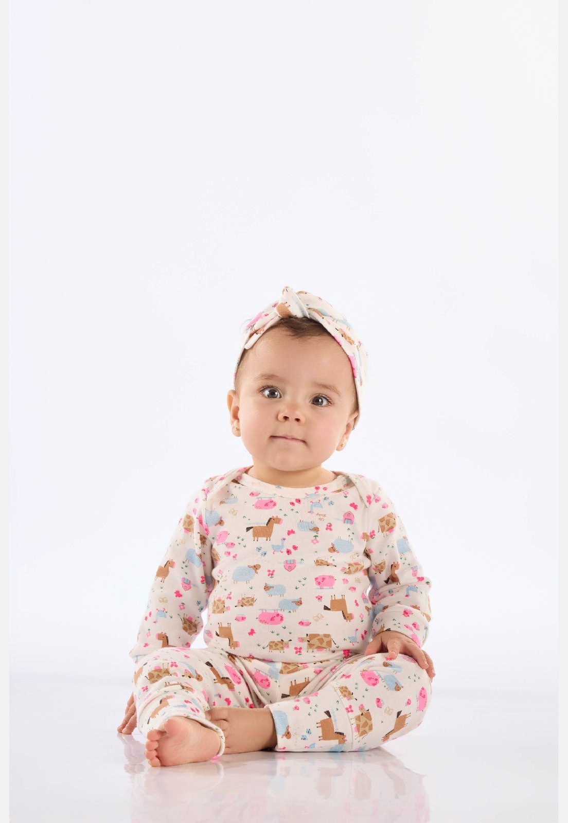 Infantil - Faixa Cabelo Menina em Suedine Up Baby Branco