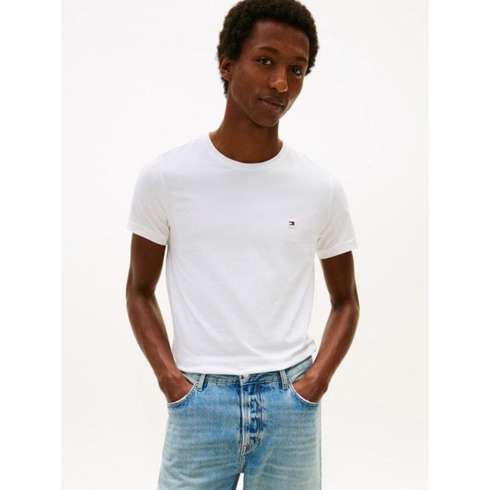Camiseta Clássica Gola C Slim Branco