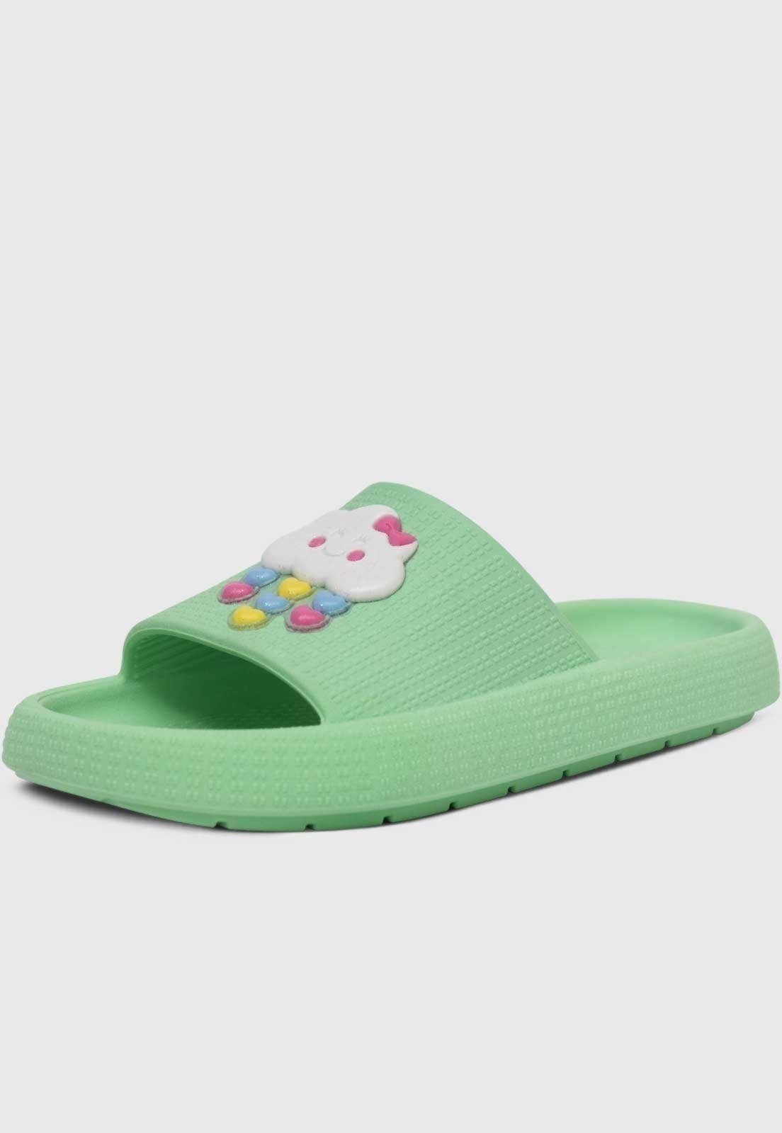 Infantil – Chinelo Nuvem Popidi Menina Chuva de Amor Verde