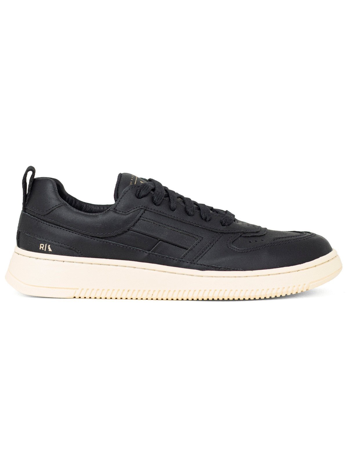 Tênis Masculino Reserva Go Casual Hero Couro Com Cadarço Conforto Costurado Preto