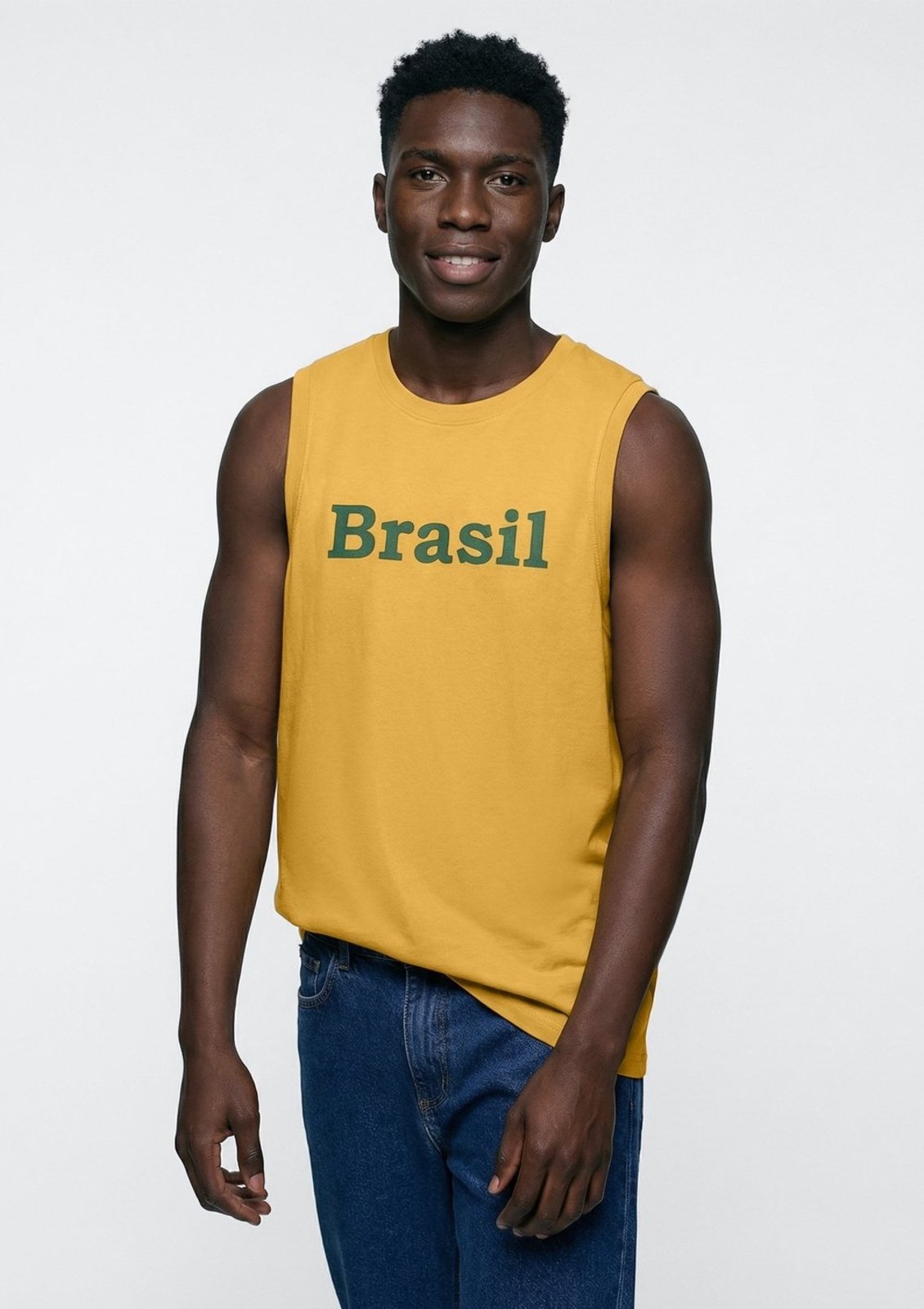 Regata Masculina Em Malha Com Estampa Drop Brasil Hering
