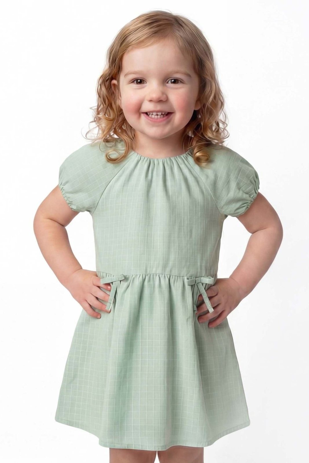 Infantil - Vestido Menina Tecido Xadrez Colorittá Verde