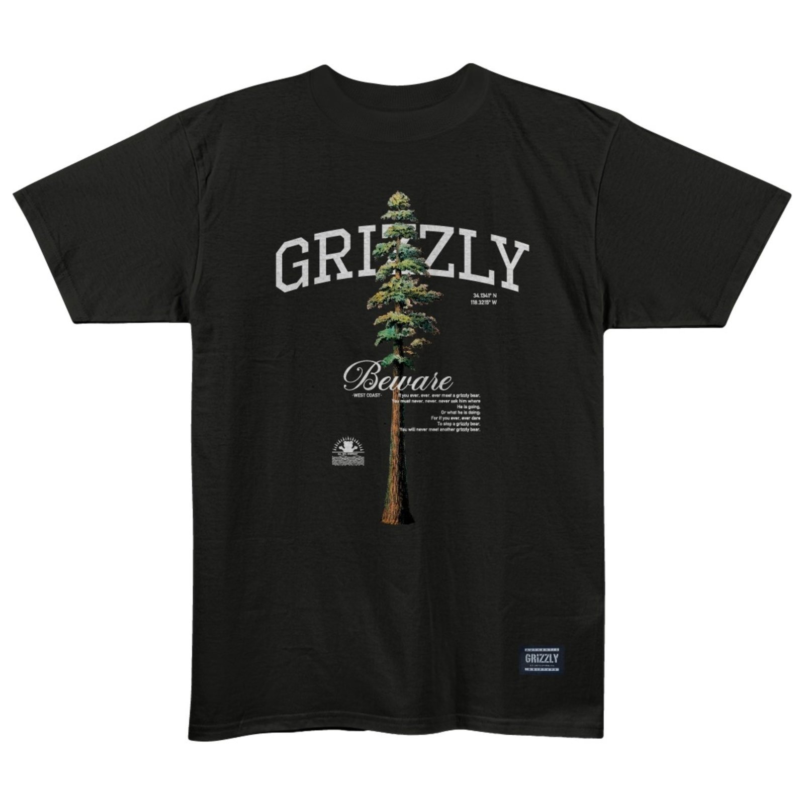Camiseta Grizzly Tallest Pine Tee - BLACK
