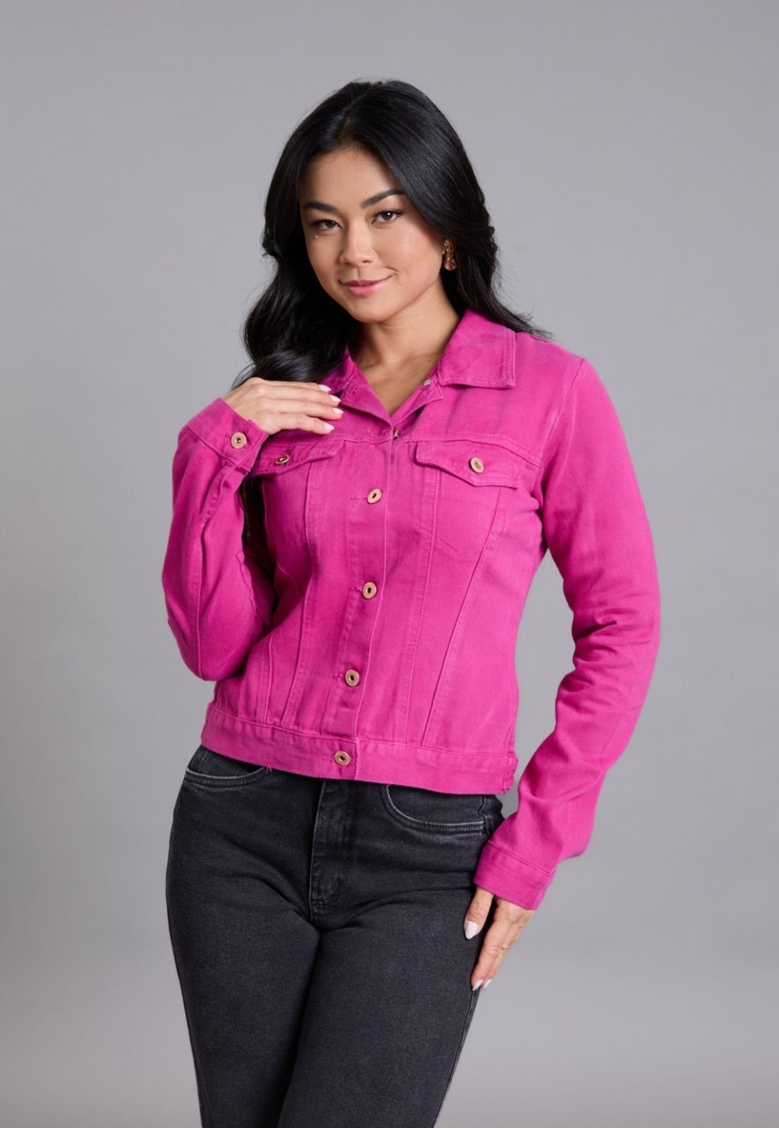 Jaqueta Sarja Feminina Tradicional Color Lemier Collection Vinho