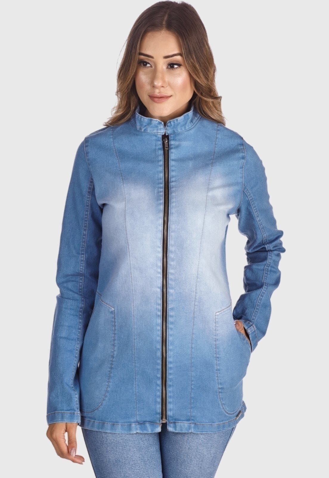 Vista 3 Jaqueta Jeans HNO Jeans Blazer Gola Padre New Style azul HNO Jeans azul