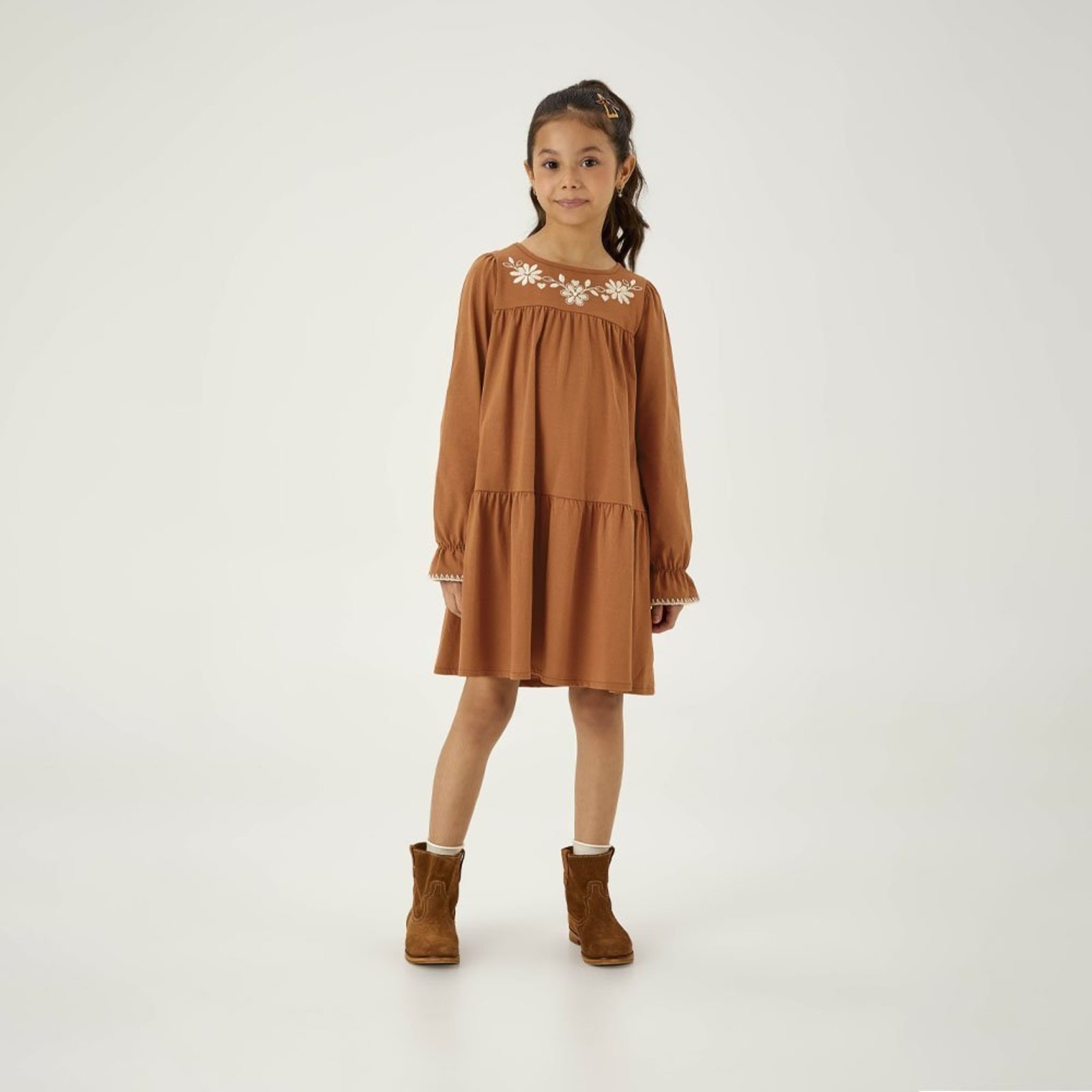 Infantil - Vestido Marrom Pulla Bulla Menina - 55328-600