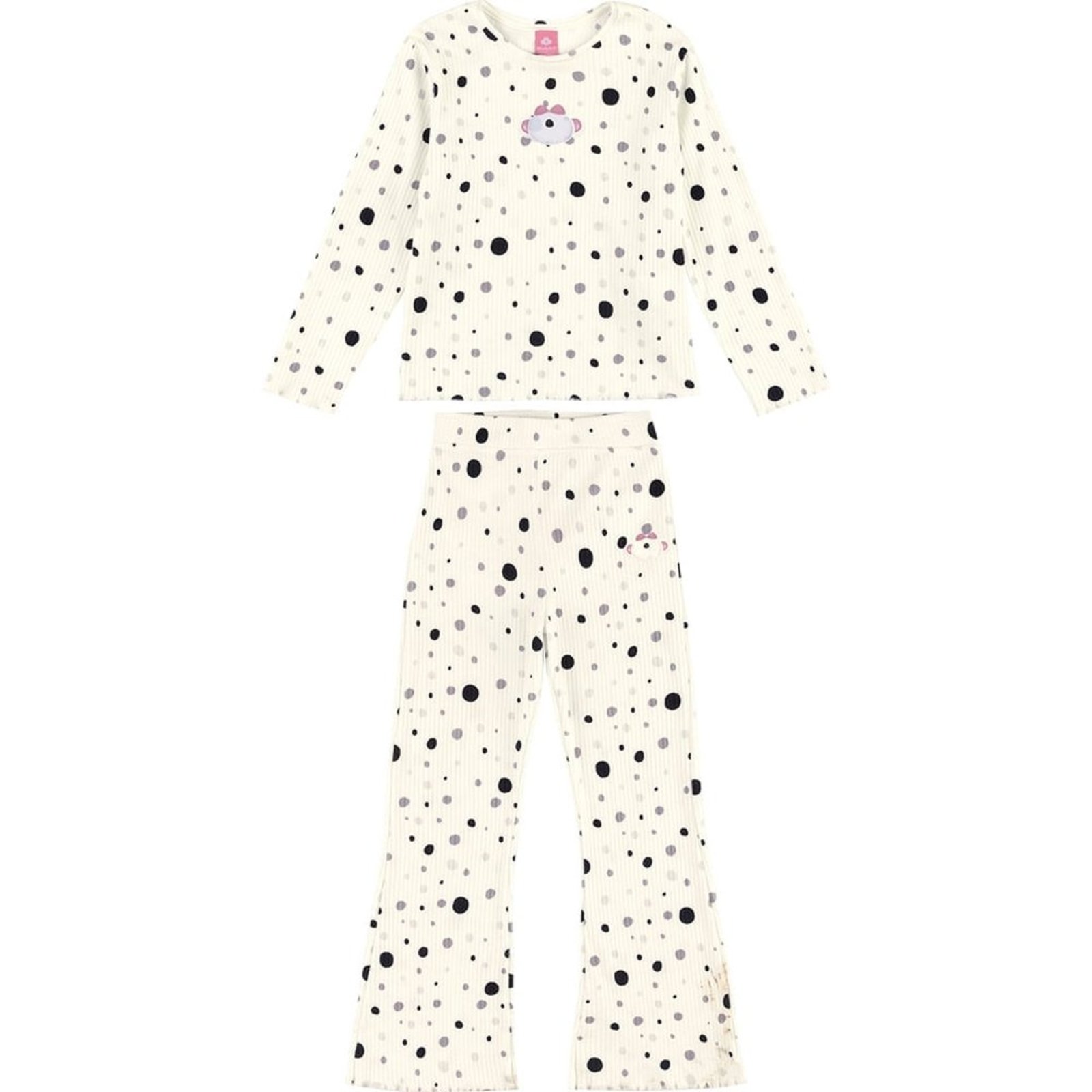 Infantil - Conjunto Longo Estampado Poá Menina Lilica Ripilica